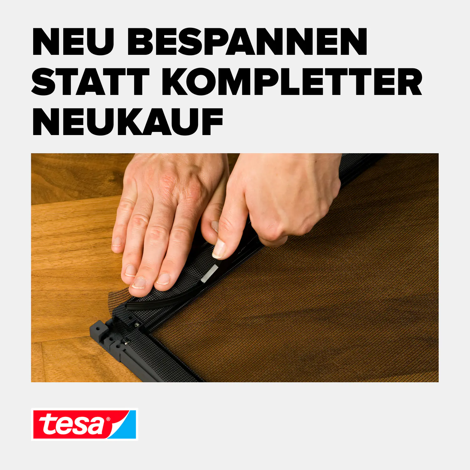 tesa Insektenschutz-Gitter COMFORT Ersatzrolle 100 x 120 cm grau