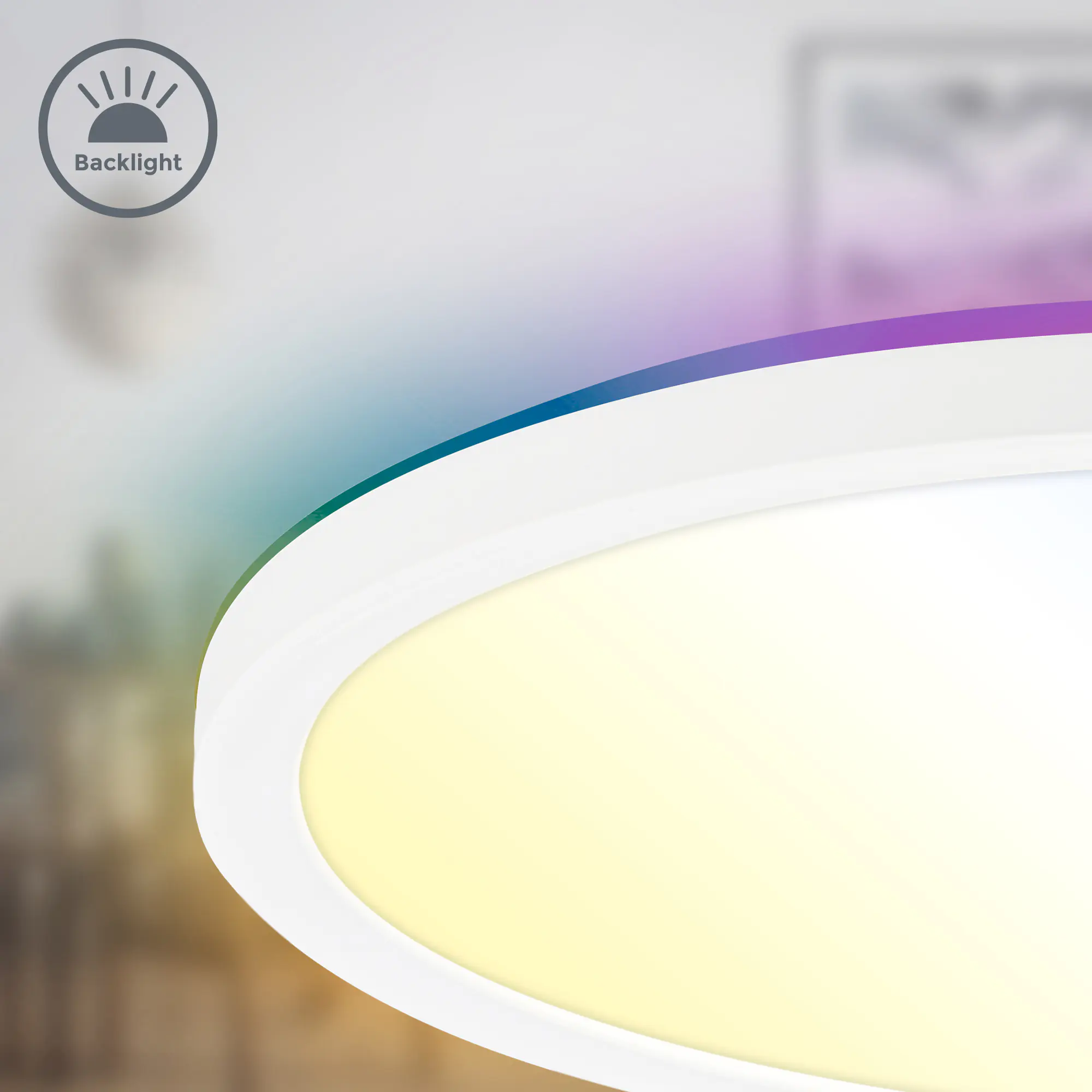 Briloner LED-Panelleuchte Slim Ø 29 cm weiß dimmbar RGB