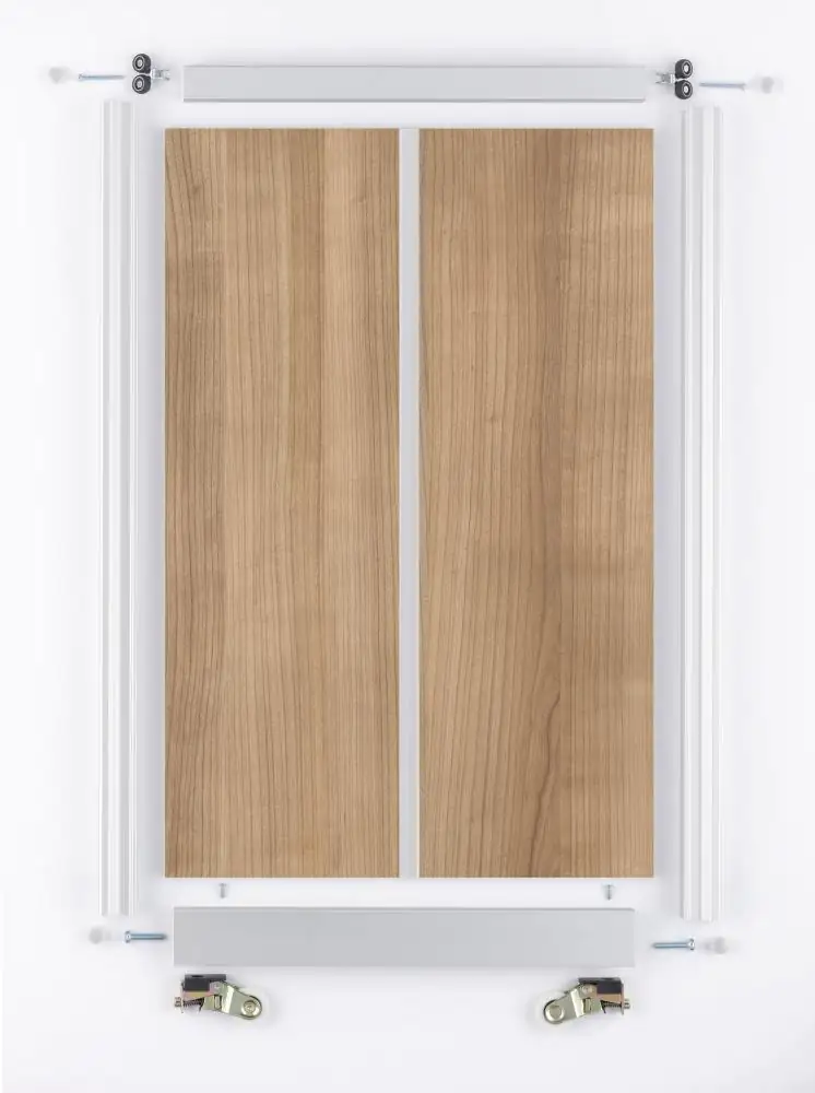 Ambiente Raumsysteme Schiebetür Bau-Set silber Kirschb. Zwetschge