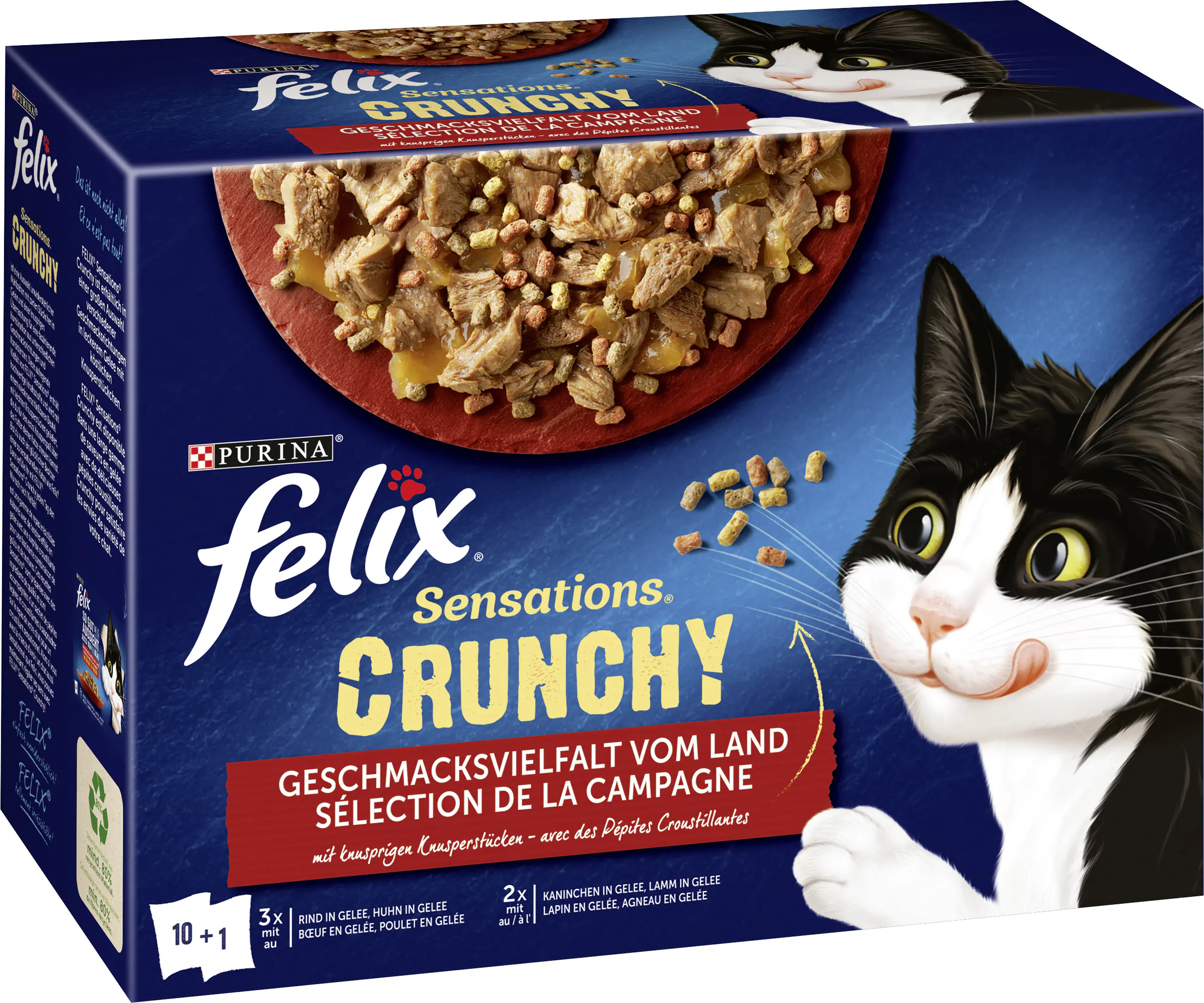 Felix Sensations Crunchy Geschmacksvielfalt vom Land Katzenfutter 10 x 85g Felix Sensations Crunchy Geschmacksvielfalt vom Land Katzenfutter 10 x 85g