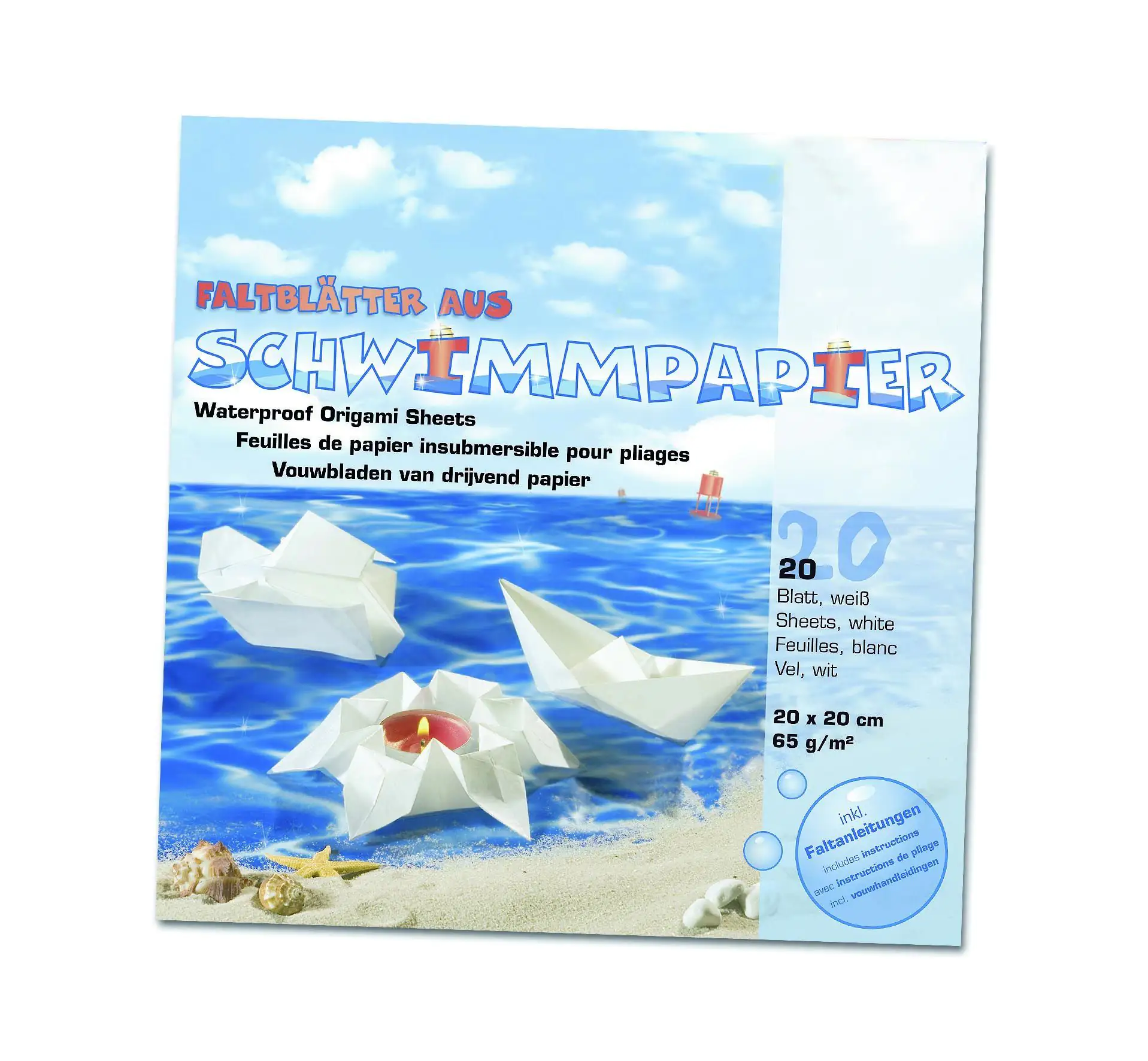 4001868005318 Glorex Schwimmpapier 20 x 20 cm, 20 Blatt