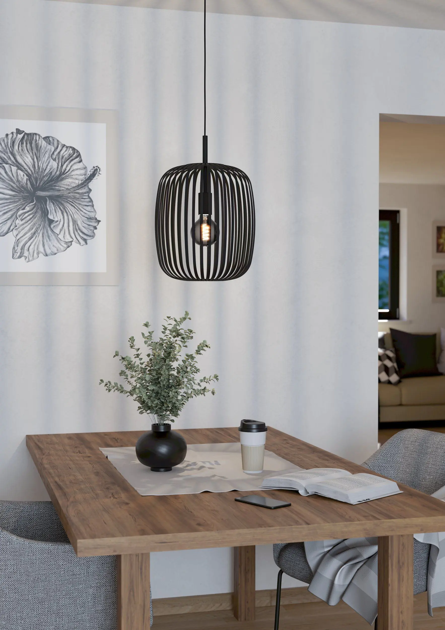 Eglo Hängeleuchte Romazzina schwarz 32,5 x 110 cm Eglo Hängeleuchte Romazzina schwarz 32,5 x 110 cm