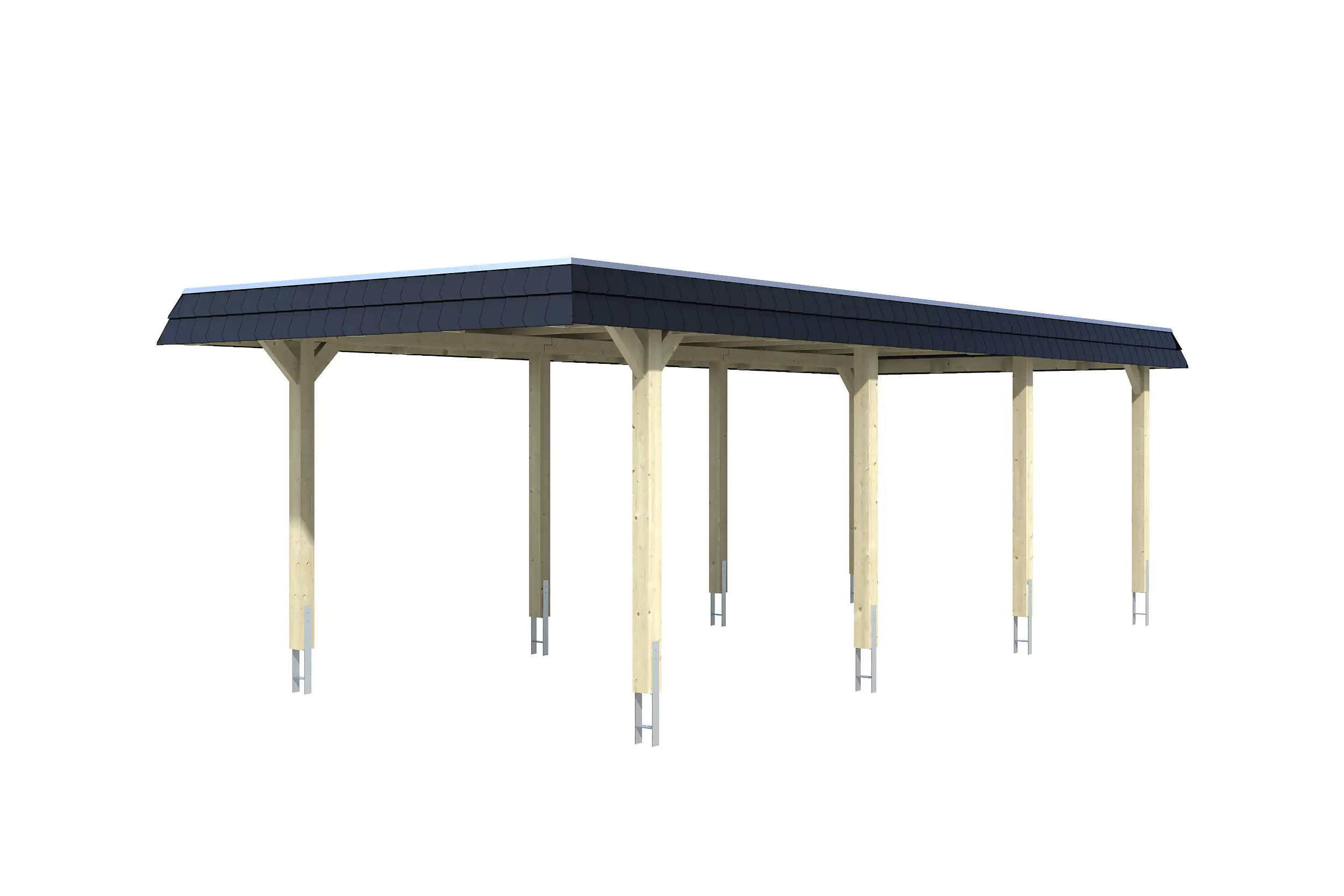 4018211025015_02 SKAN HOLZ Carport Wendland 362 x 870 cm mit EPDM-Dach