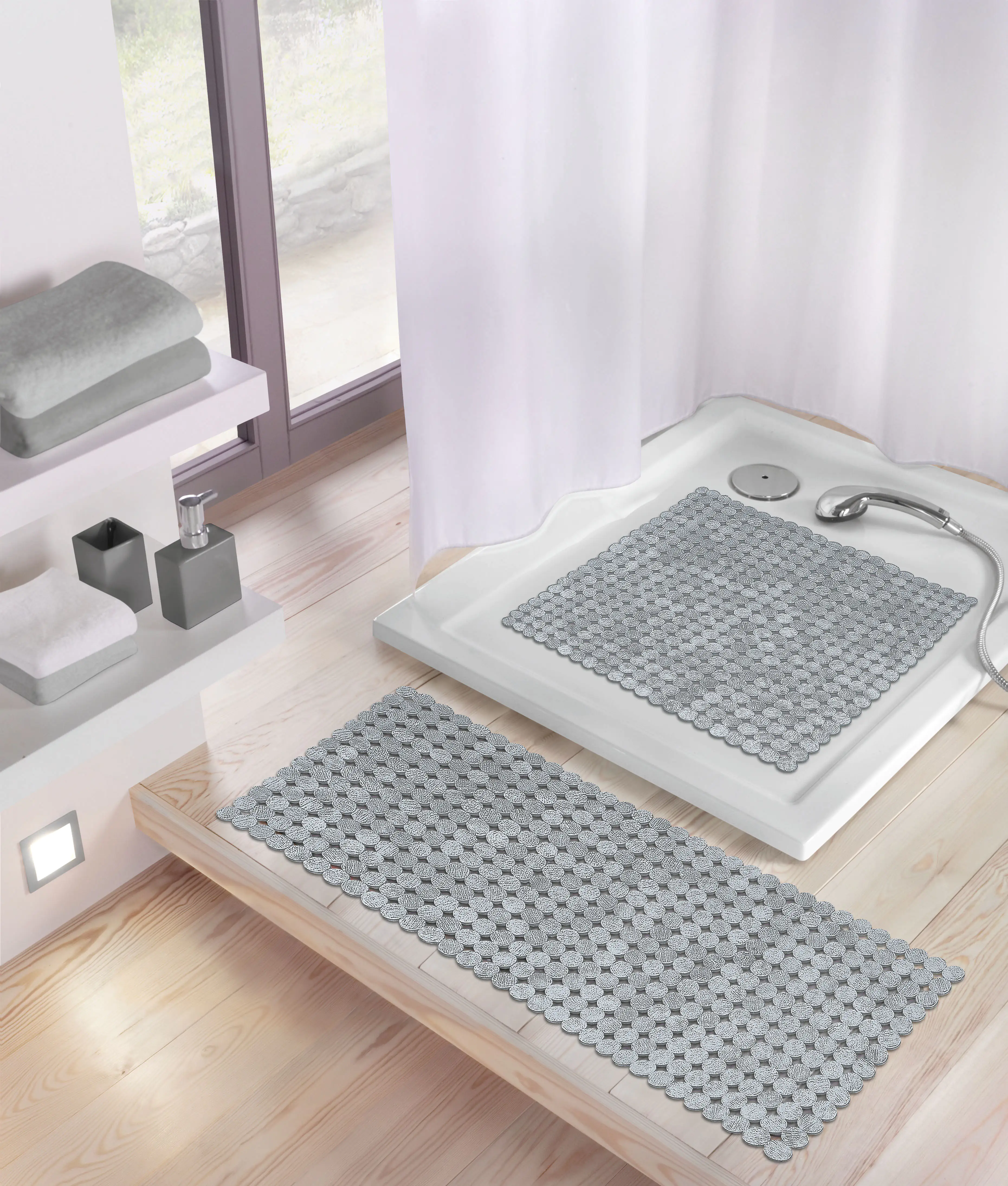 Kleine Wolke Wanneneinlage Sign 36 x 80 cm, siber