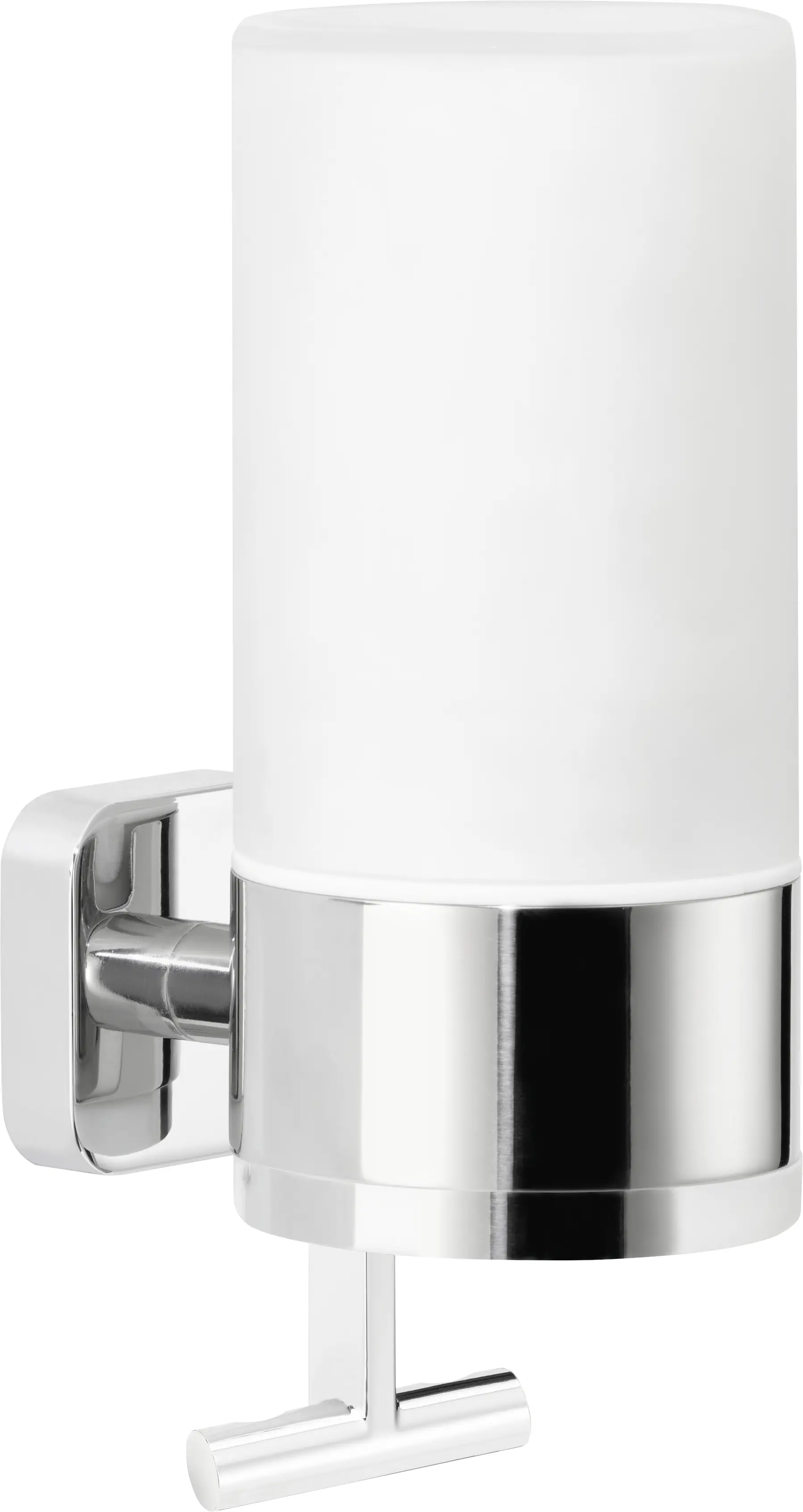 tesa Seifenspender Elegaant Metall und Milchglas, chrom/weiß