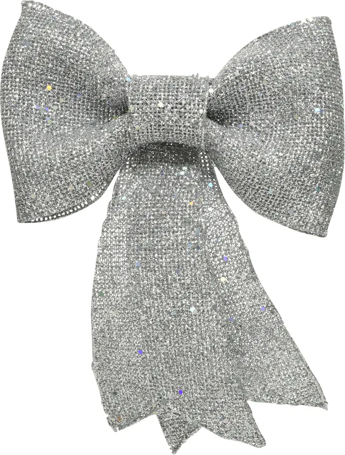 Kaemingk Kunst-Schleife Glitterhänger 1,7 x 31 x 40 cm silber Kaemingk Kunst-Schleife Glitterhänger 1,7 x 31 x 40 cm silber