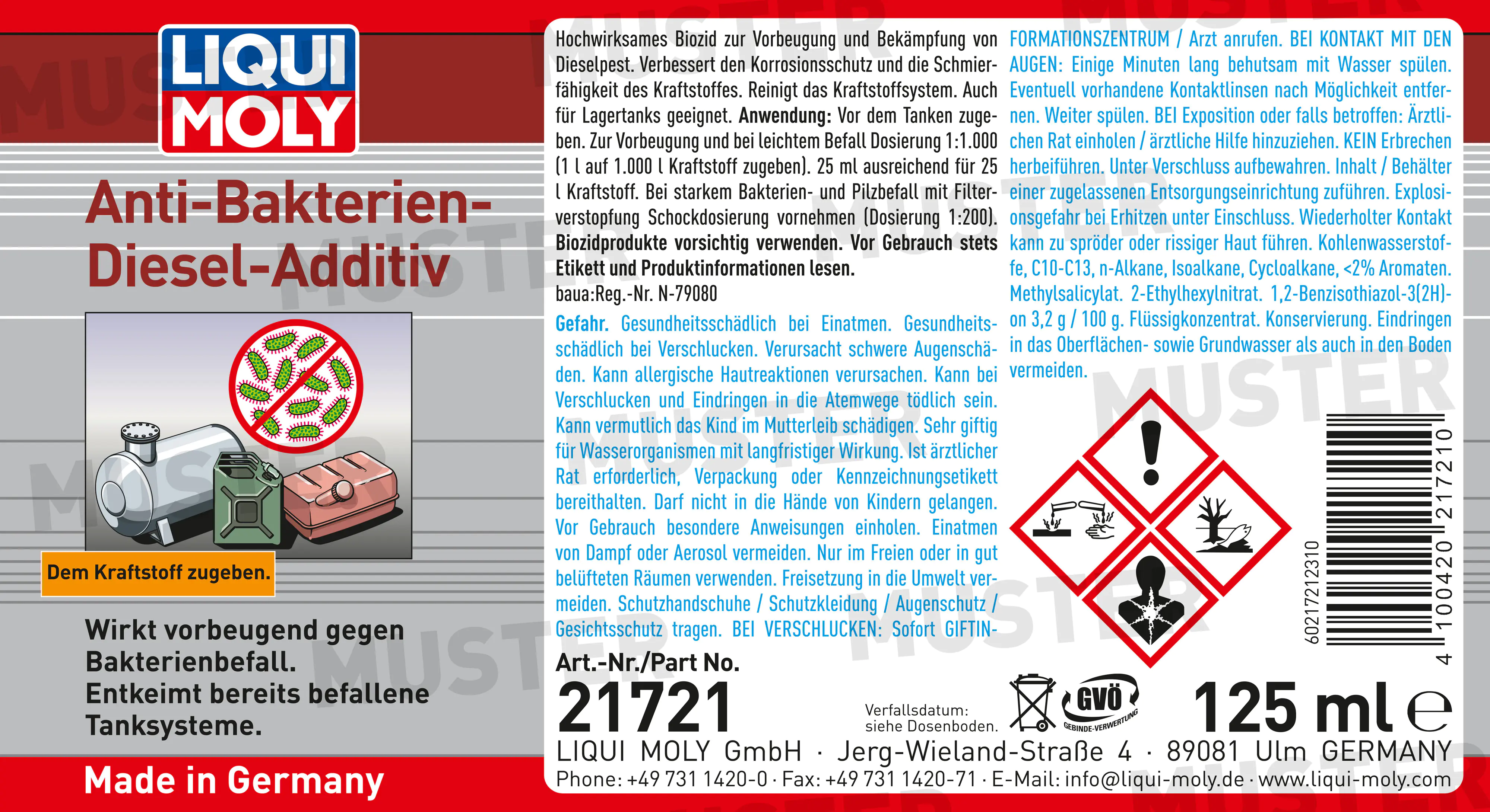 Liqui Moly Anti-Bakterien-Diesel-Additiv 125 ml