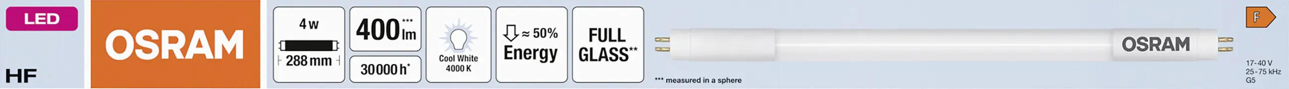 Osram LED Röhre T5 28,8 cm G5 4 W neutralweiß