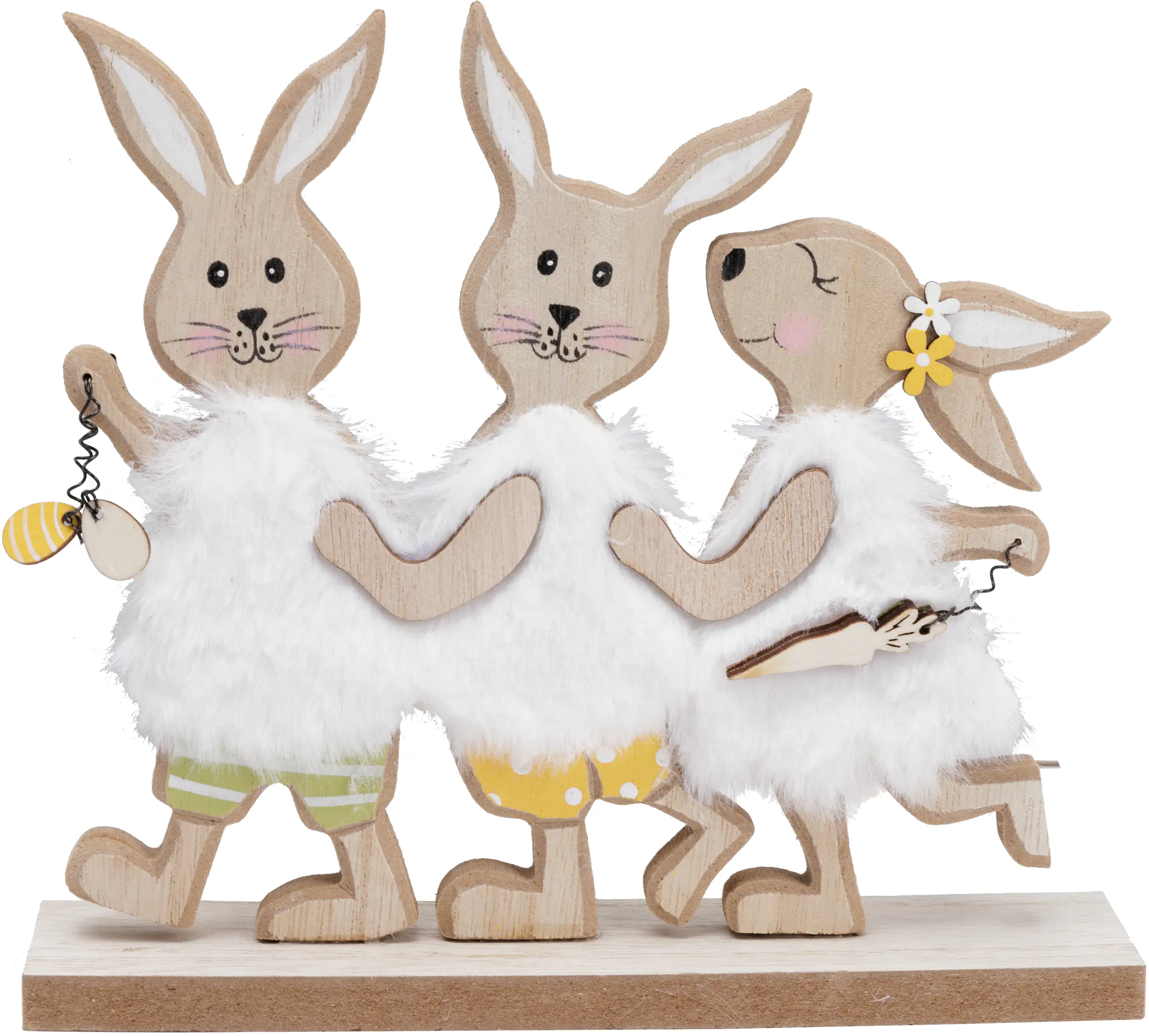 TrendLine Dekofigur Osterhasen 18 x 16 cm braun weiß