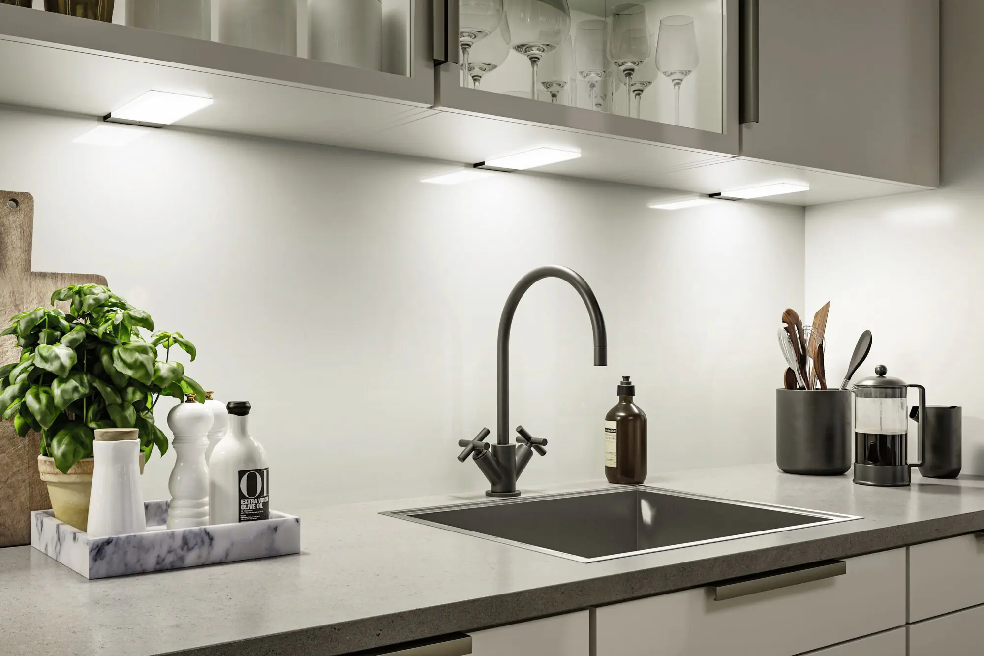 Paulmann LED Unterbauleuchte Bredo schwarz neutralweiß 3er Set