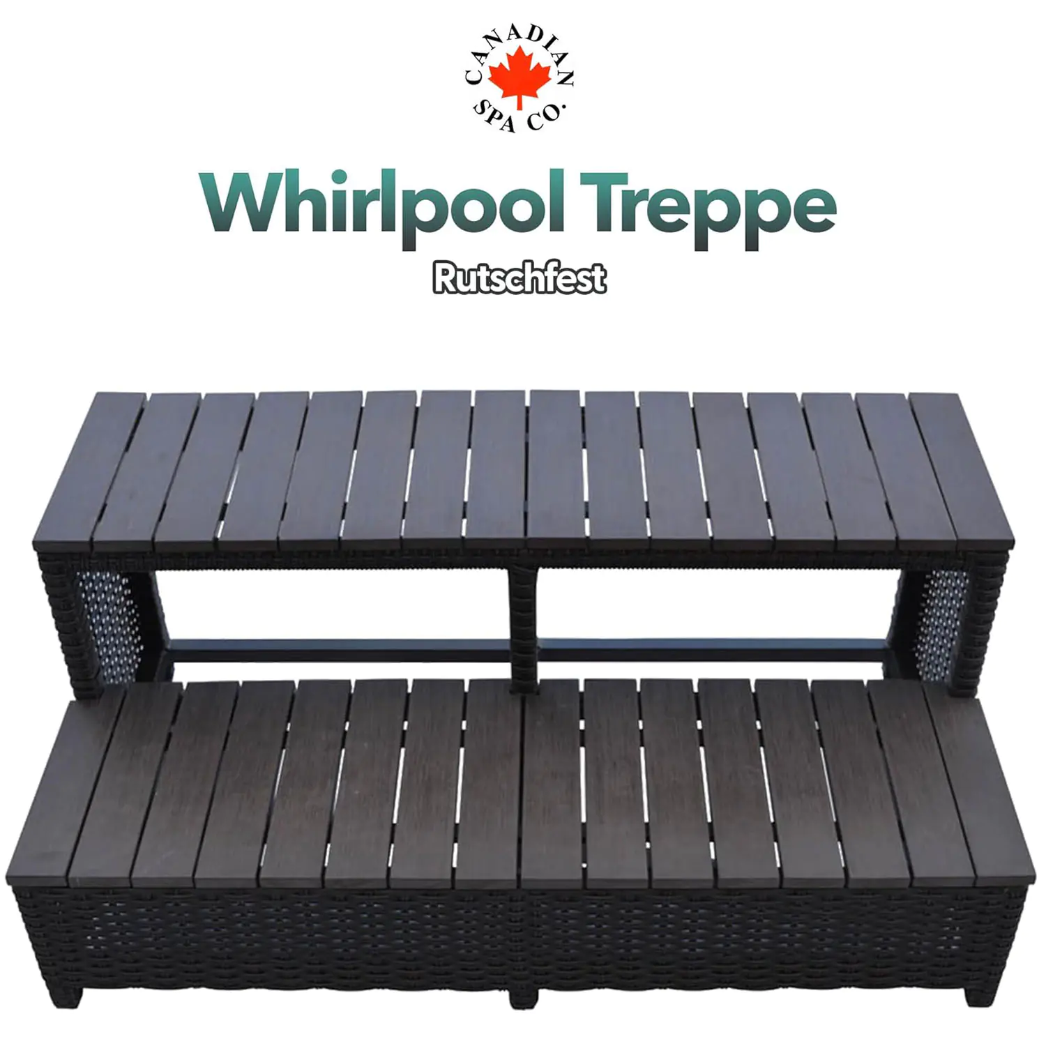 Canadian Spa Treppenstufen für 2,2 m lange Whirlpools dunkelbraun Canadian Spa Treppenstufen für 2,2 m lange Whirlpools dunkelbraun