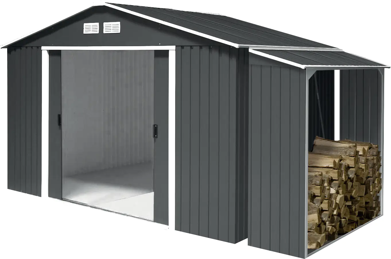 Duramax Kaminholzregal anthrazit 182 x 74 x 162,5 cm