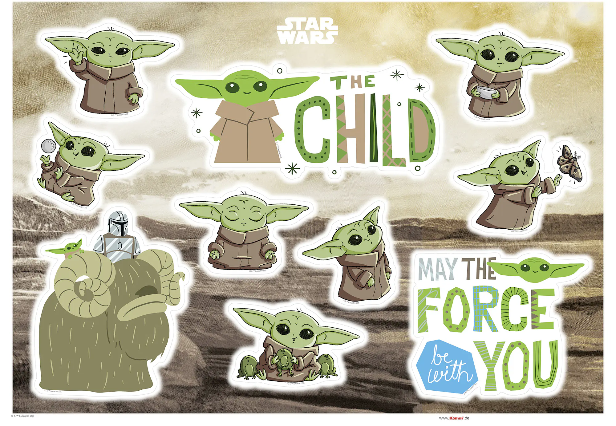 Komar Dekosticker Founding Grogu 50 x 70 cm  