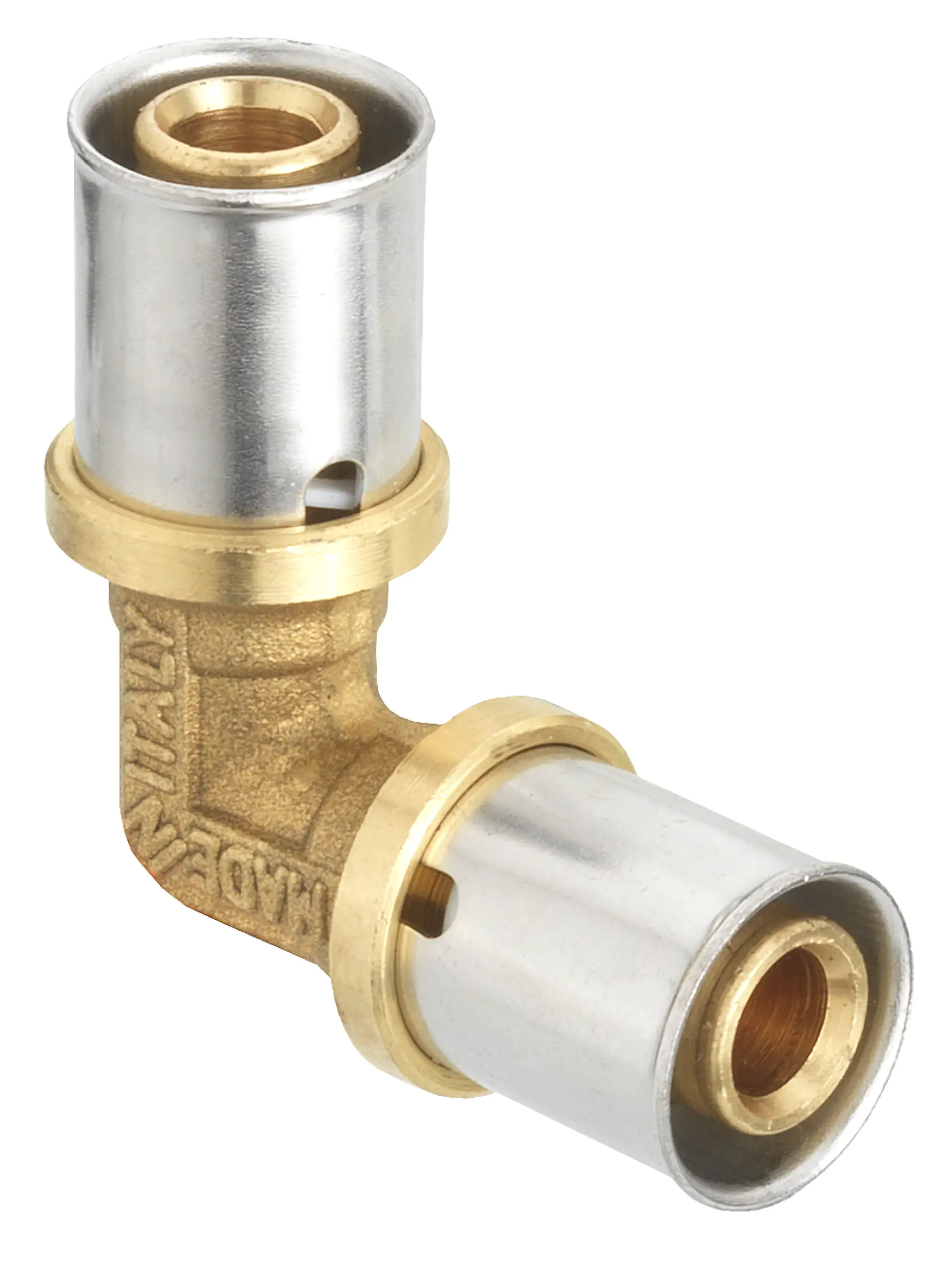 4035300826834 Cornat Press-Winkel 90° komplett Messing/Edelstahl, ø 16 mm