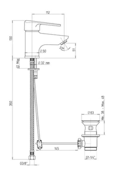 Argo Rubinetterie Waschtischarmatur Alghero verchromt