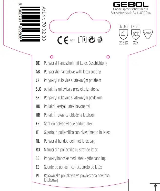 Gebol Handschuh Winter Grip  