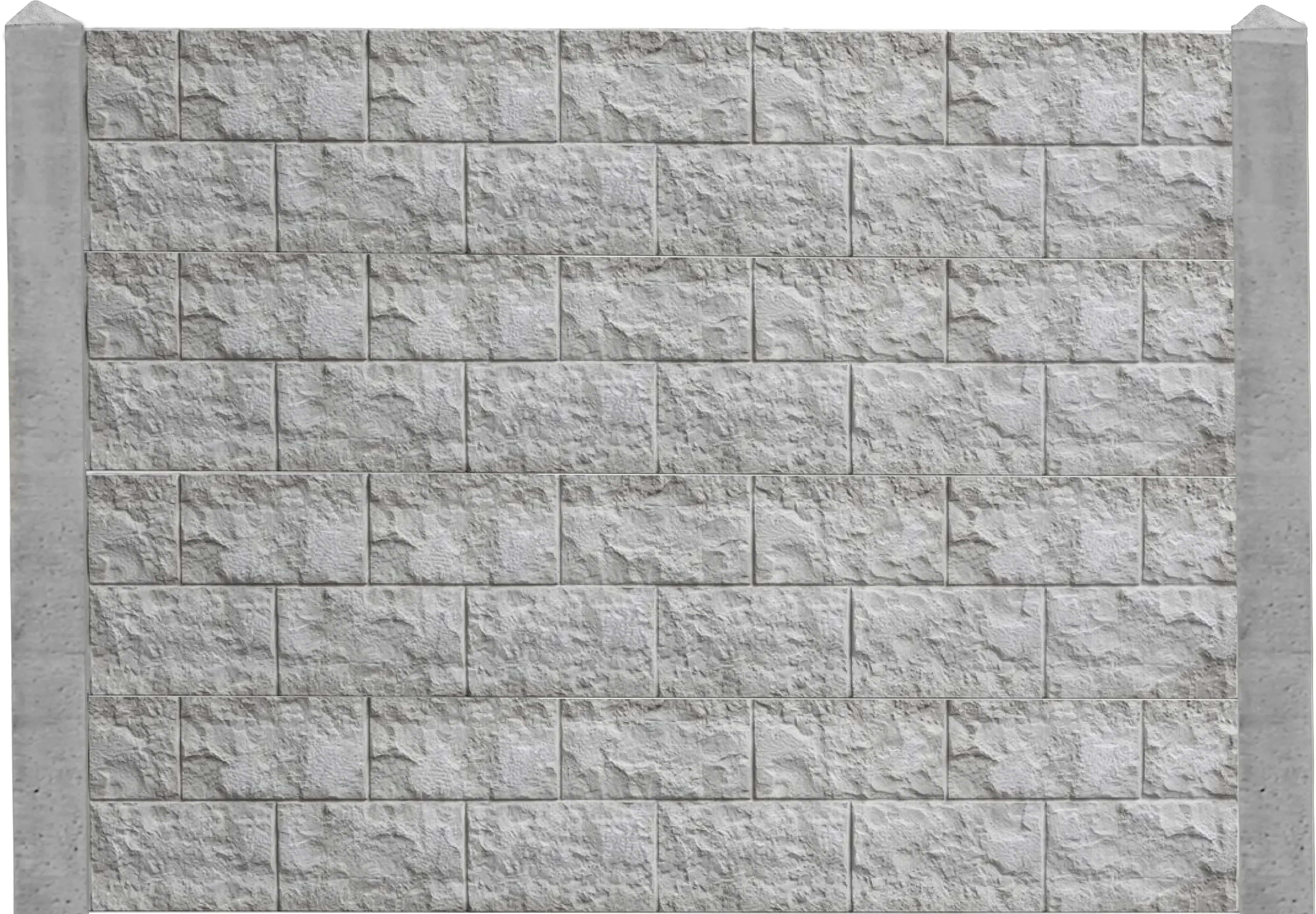 Betonzaun Grundset Casa Borsika mit Anfangs und Endpfosten 154 cm 