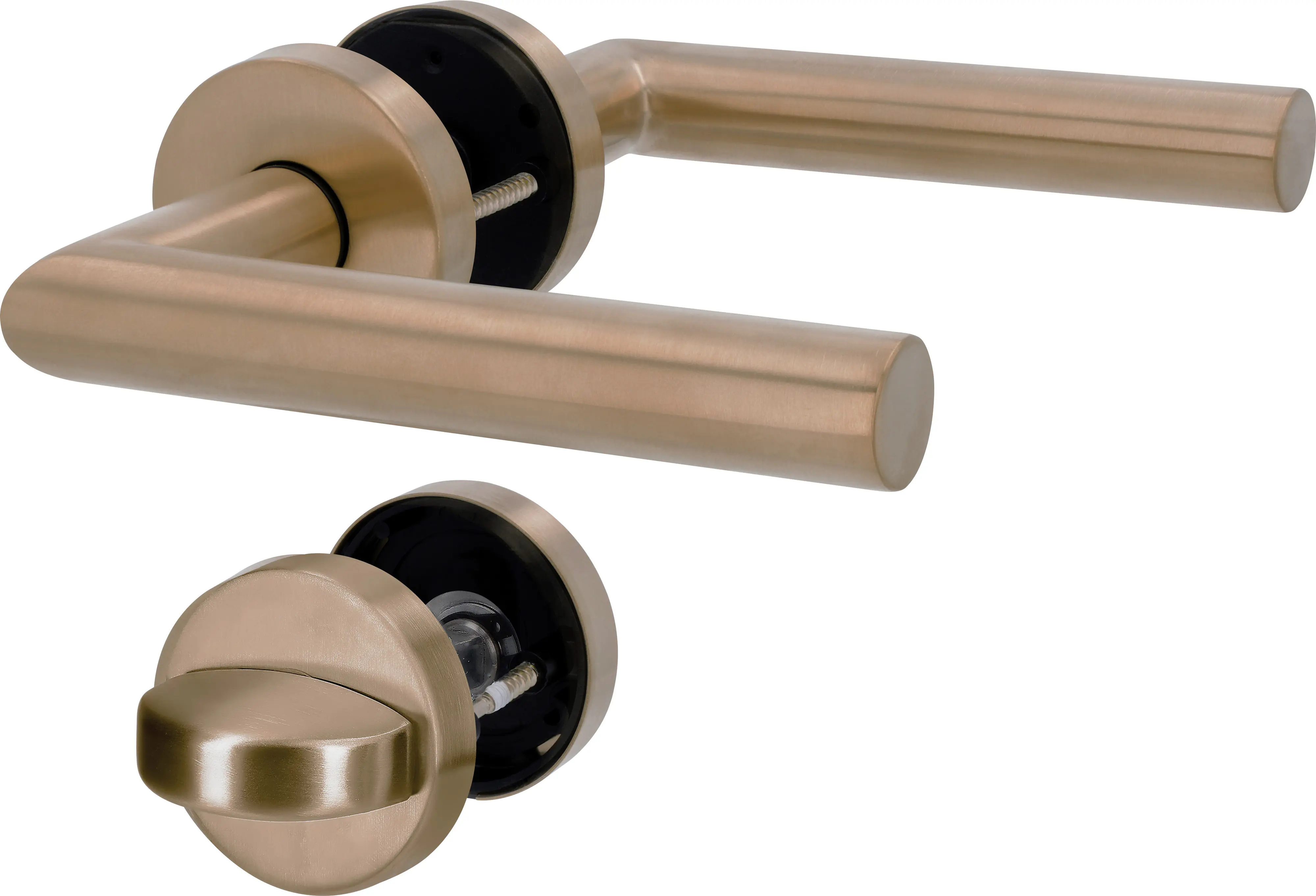 Alpertec WC-Türgriff-Garnitur Rosette Fair I Edelstahl kupfer Ø 52 mm