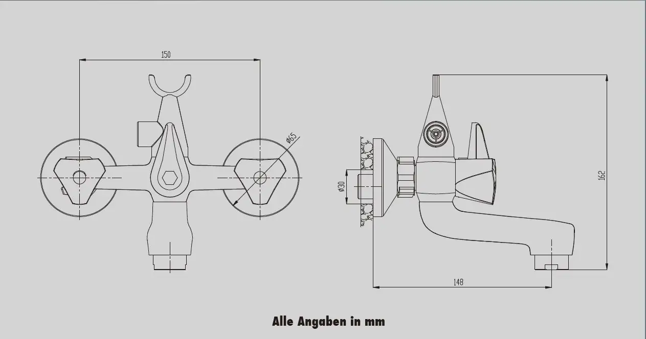 Primaster Badewannenarmatur Saarbrücken verchromt mit Brausehalterung Primaster Badewannenarmatur Saarbrücken verchromt mit Brausehalterung