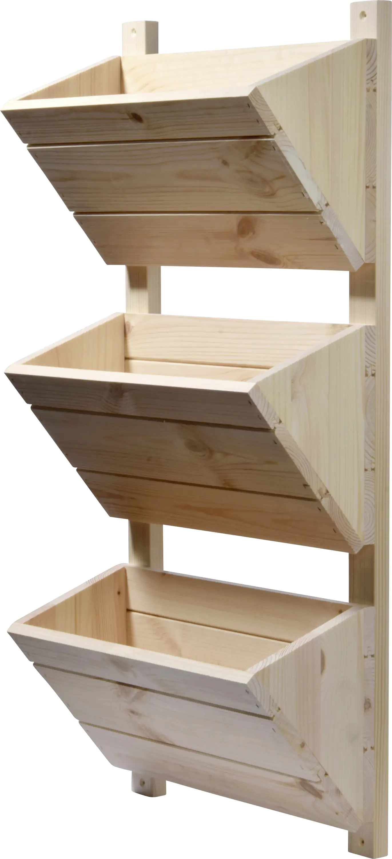 Dobar 3-stufiges Wand-Pflanzbeet natur 38 x 17,5 x 79 cm