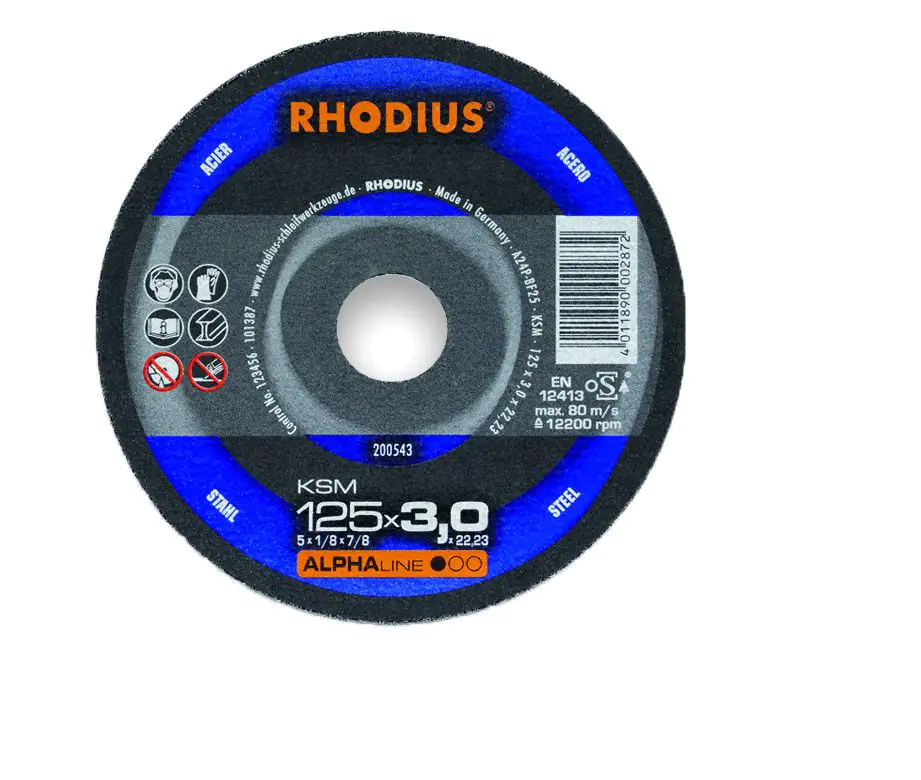 Rhodius Freihandtrennscheibe KSMK Stahl Ø 180 mm Bohrung 22,23 mm 10 Stück
