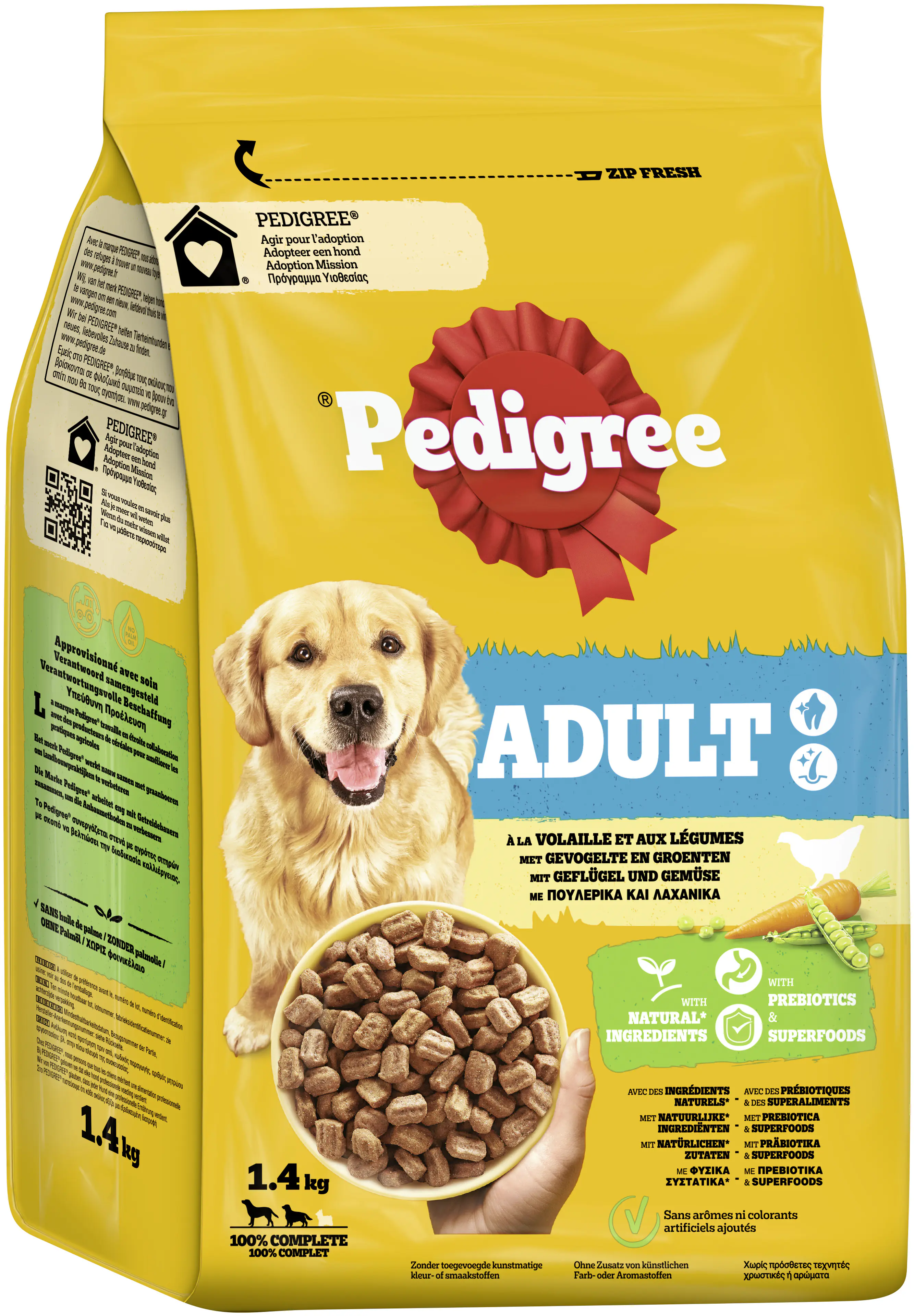 Pedigree Hundetrockenfutter Adult Medium 1,4 kg Geflügel & Gemüse 