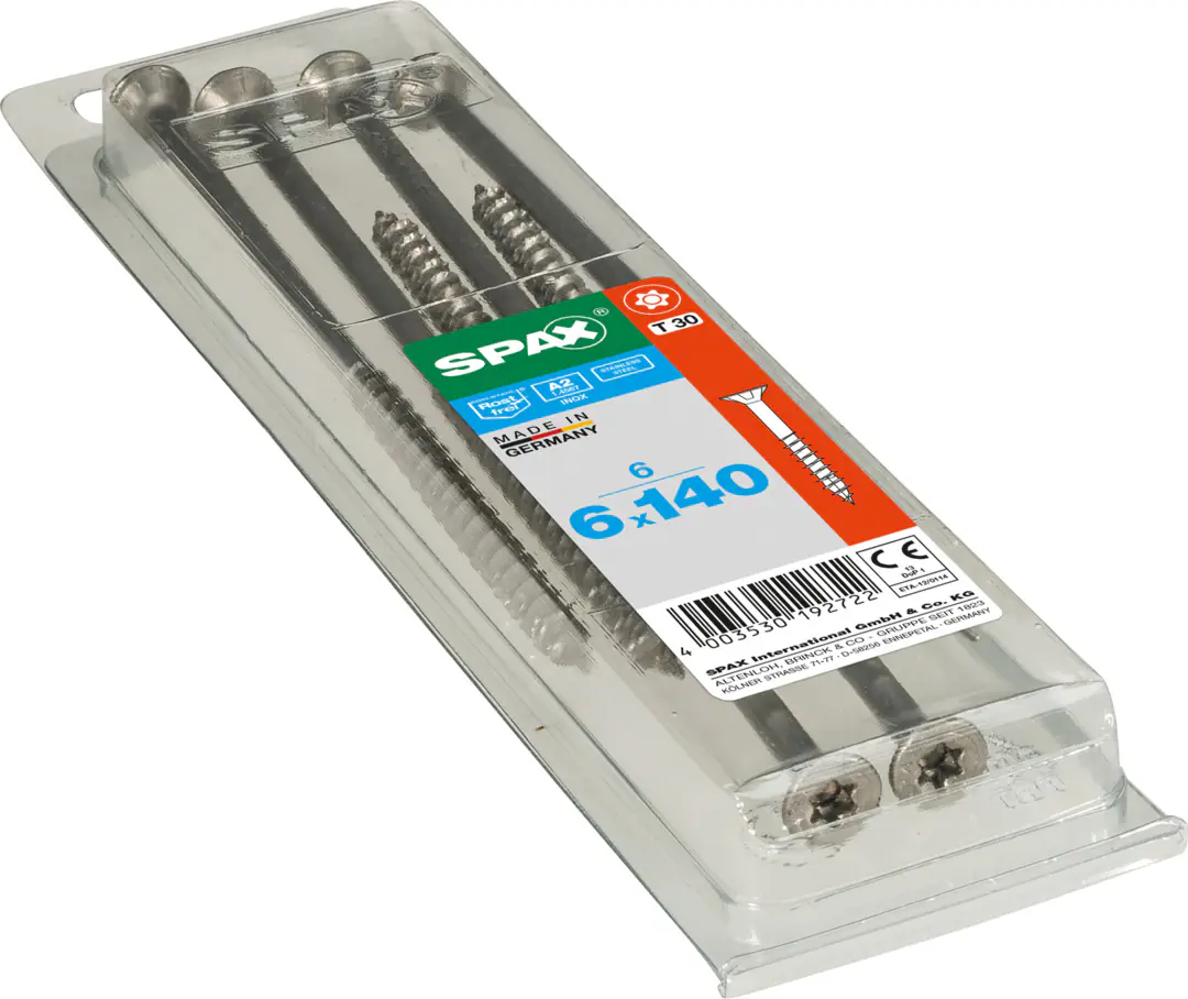Spax Universalschrauben 6.0 x 140 mm TX 30 - 6 Stück Edelstahl
