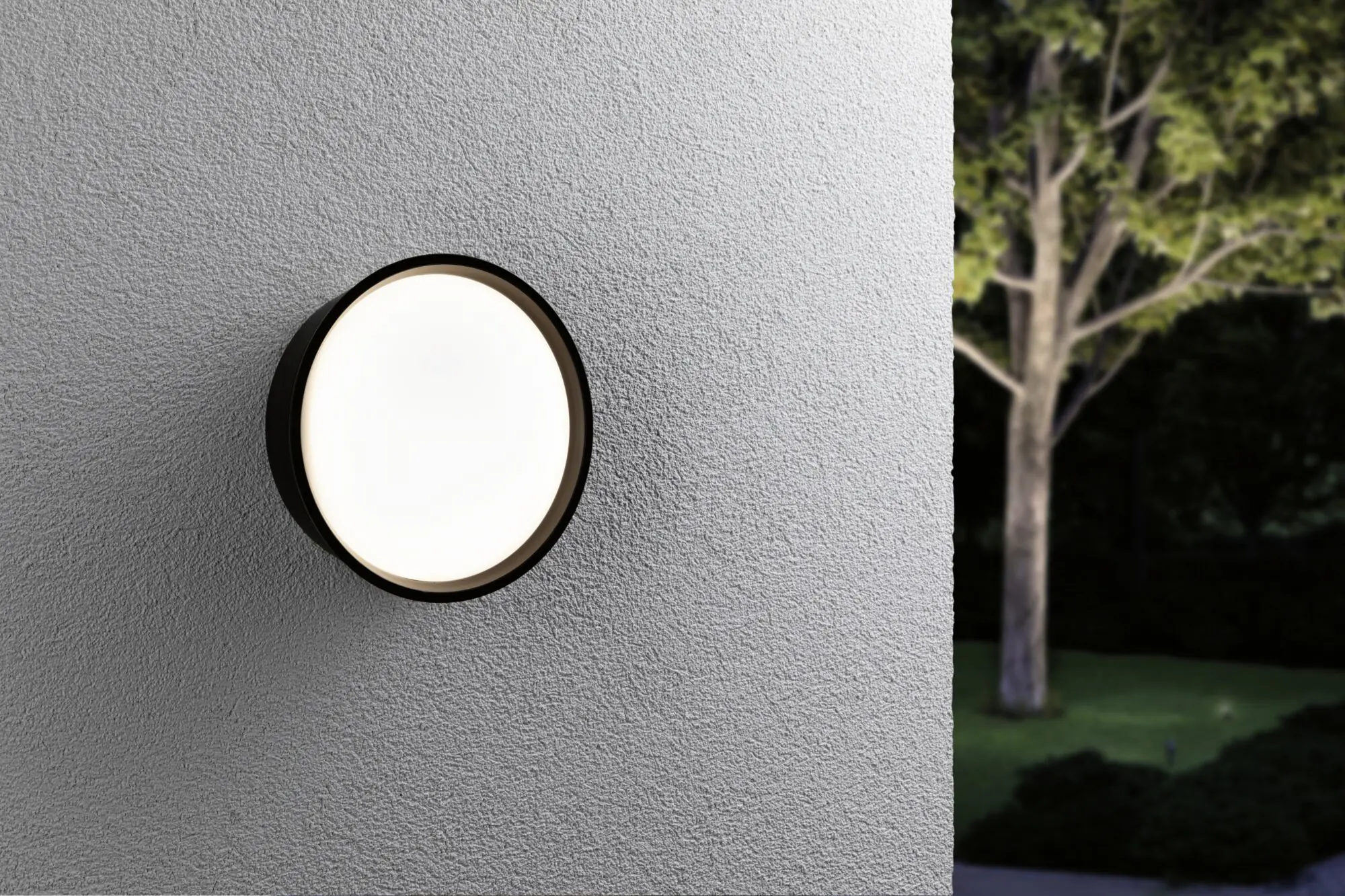 Paulmann LED Außenleuchte Platomo schwarz Ø 18 cm warmweiß