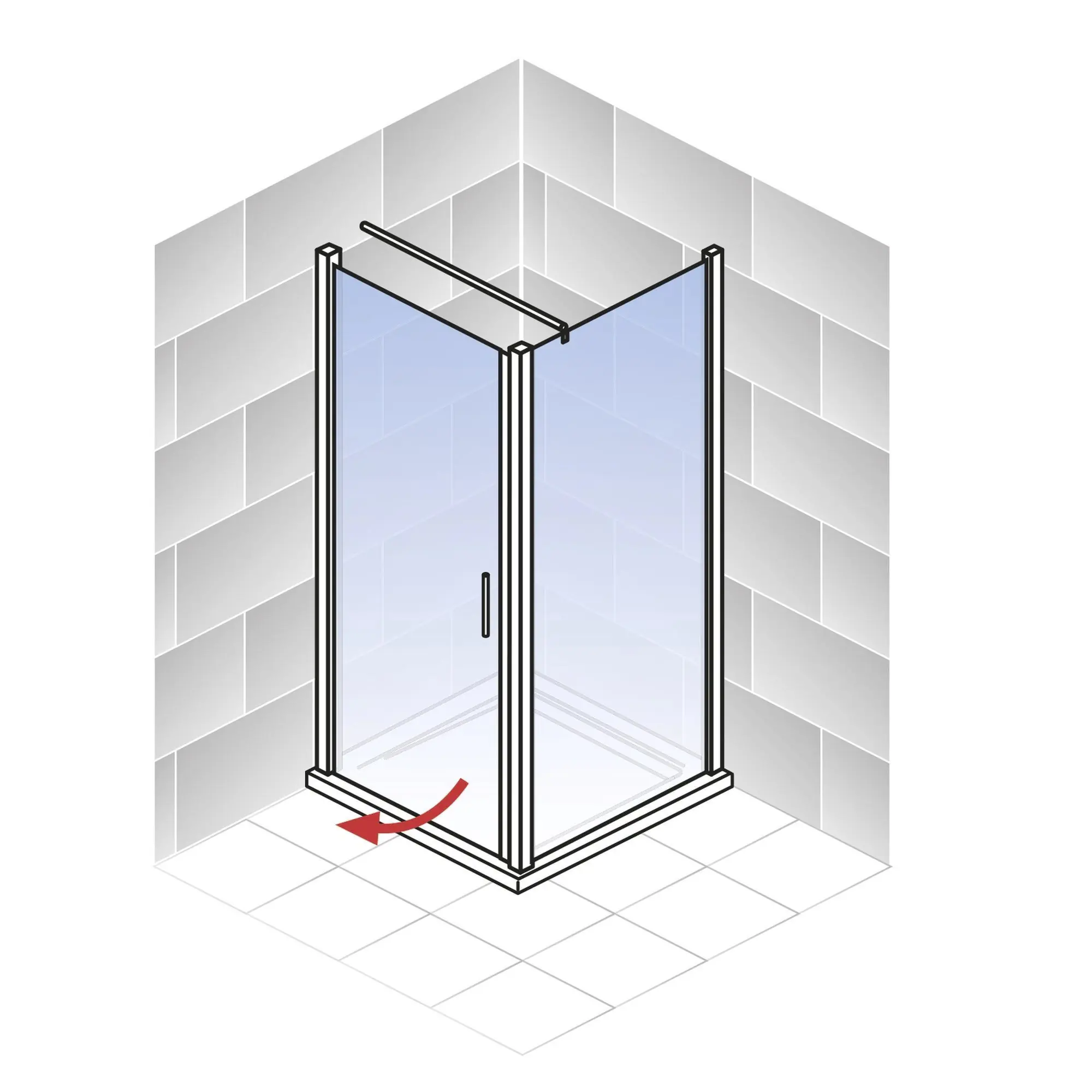 Schulte Eckdusche Garant 2.0 90 x 90 x 200 cm mattschwarz klar hell