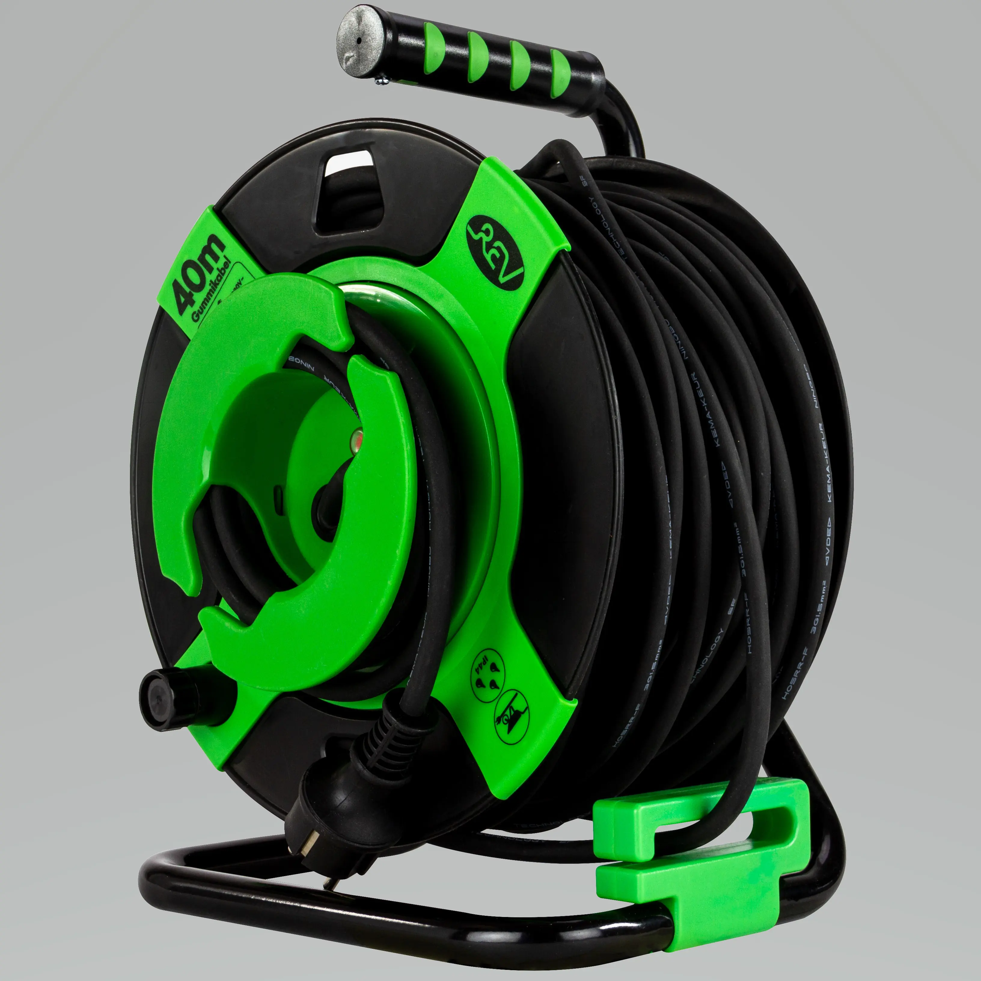 REV Kabeltrommel 40m H05RR-F3 G 1,5 mm² Kunststoff schwarz grün REV Kabeltrommel 40m H05RR-F3 G 1,5 mm² Kunststoff schwarz grün