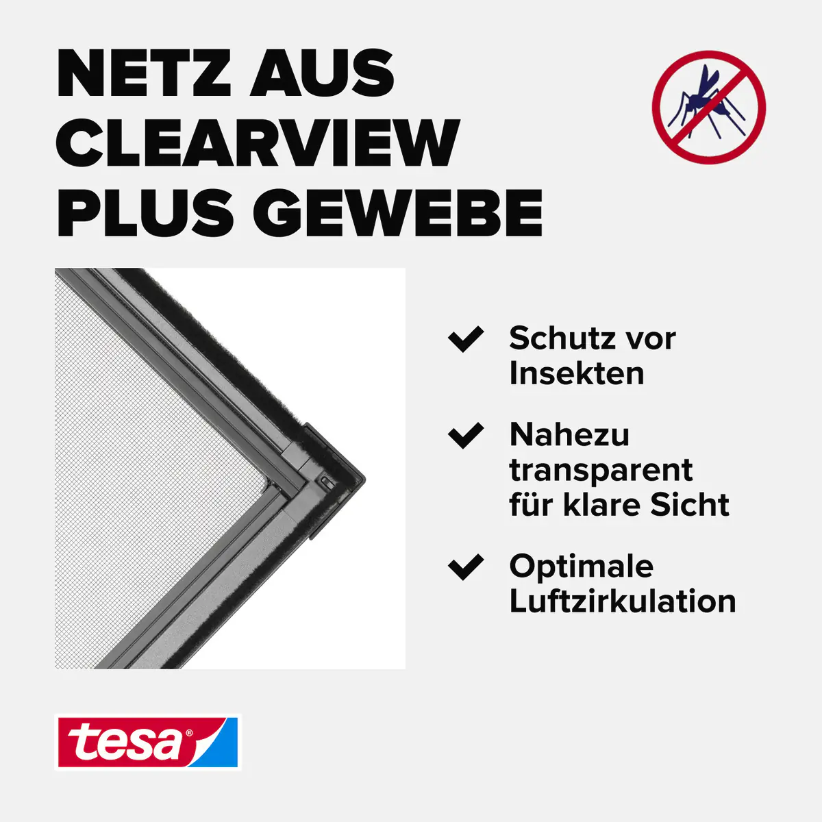 tesa Insektenschutz-Fenster COMFORT 120 x 150 cm anthrazit