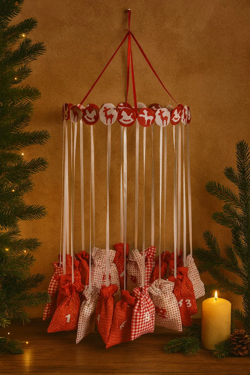 TrendLine Deko Adventskalender rot weiß zum befüllen TrendLine Deko Adventskalender rot weiß zum befüllen