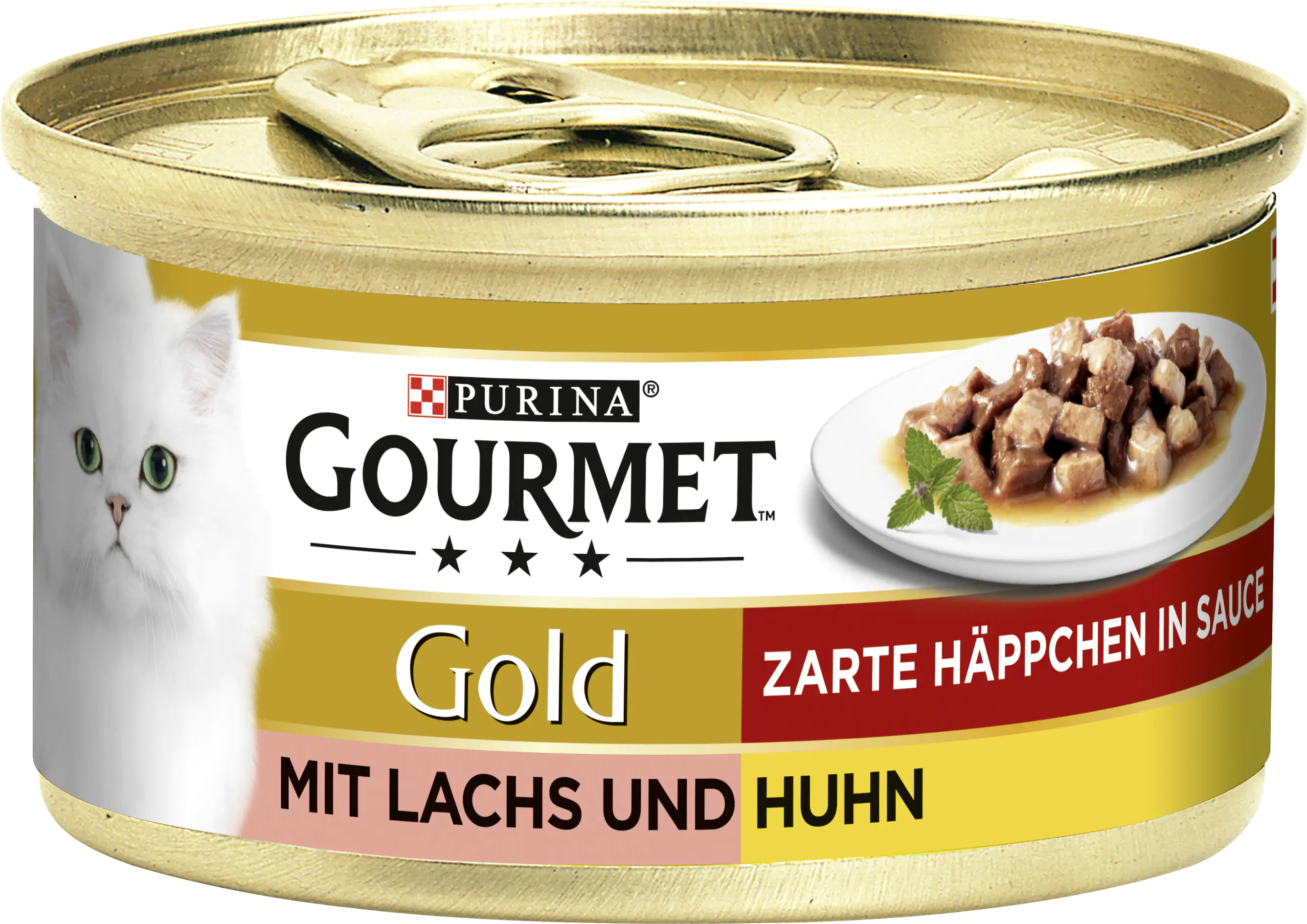 Gourmet Gold Zarte Häppchen in Sauce Lachs und Huhn 85 g Gourmet Gold Zarte Häppchen in Sauce Lachs und Huhn 85 g