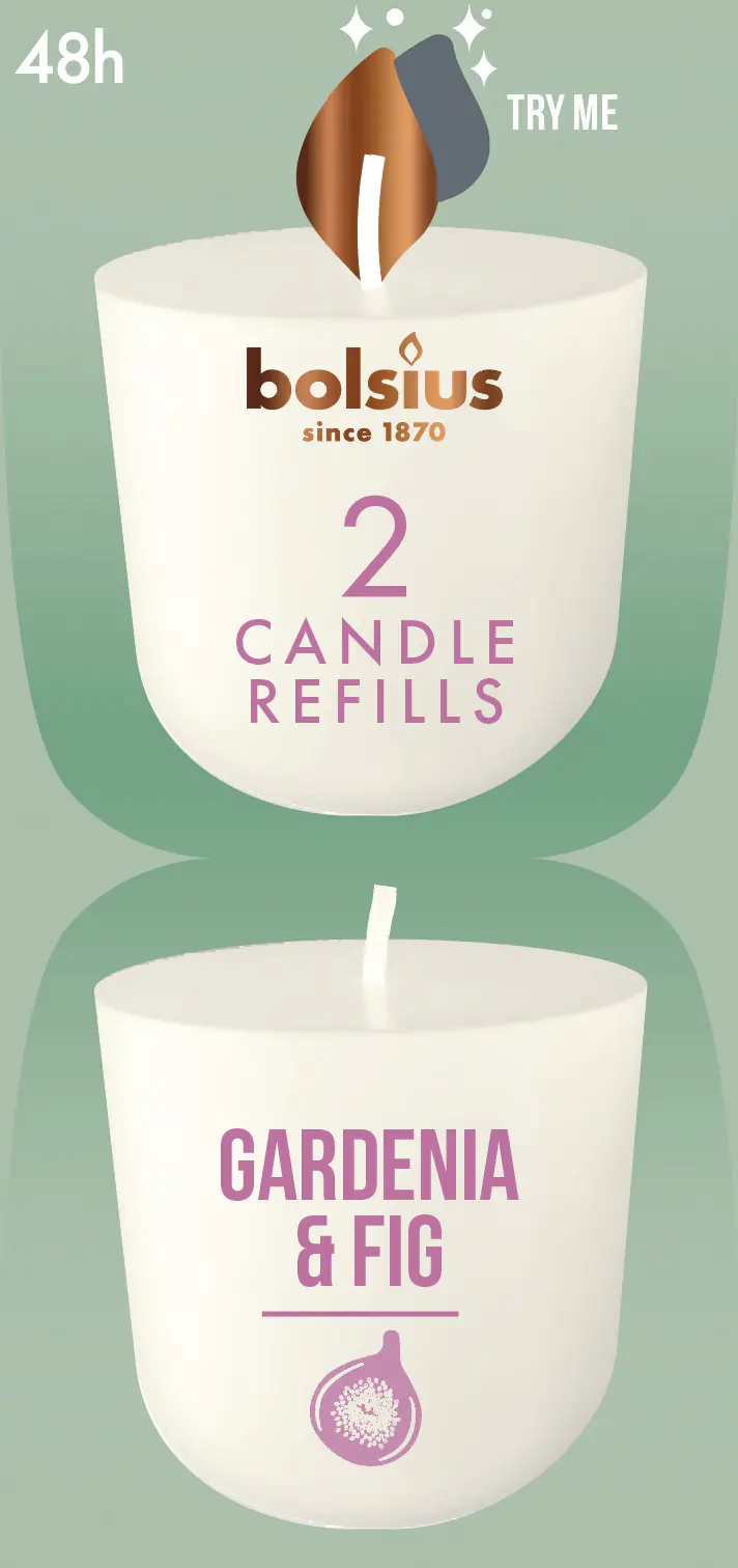 Bolsius Cleanlight Duft-Nachfüller 2er Pack gardenia & feige