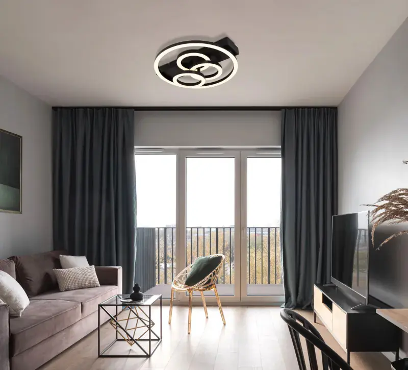 Globo Deckenleuchte Darryl 35 x 33 cm L x B schwarz CCT