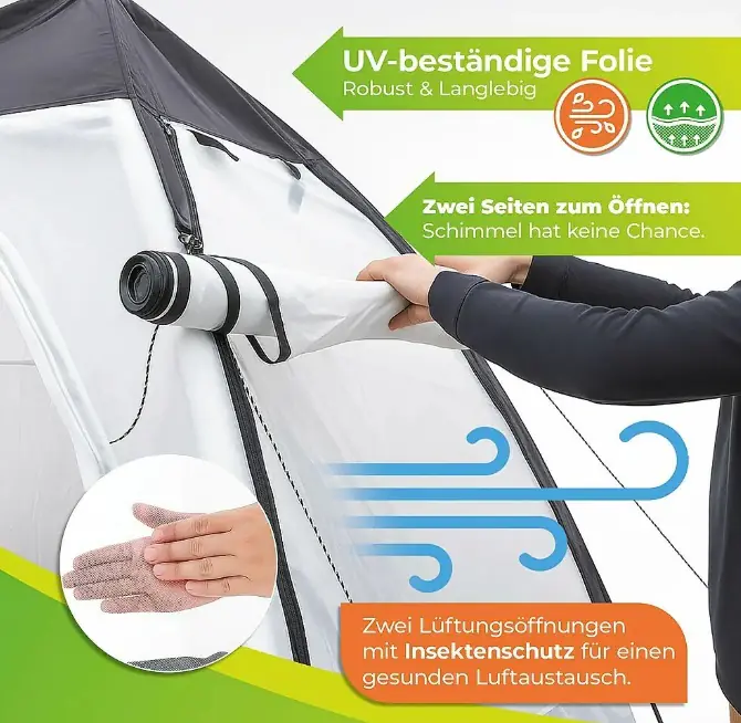 Biogreen Überwinterungszelt "Tropical Island Breeze L" für Pflanzen H 200 x Ø 240 cm