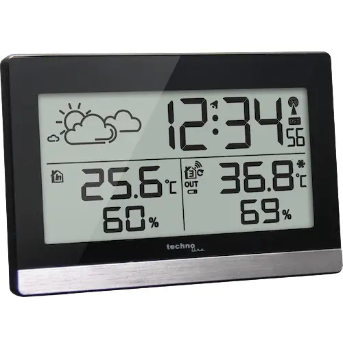 Technoline Wetterstation WS 9255 schwarz edelstahl