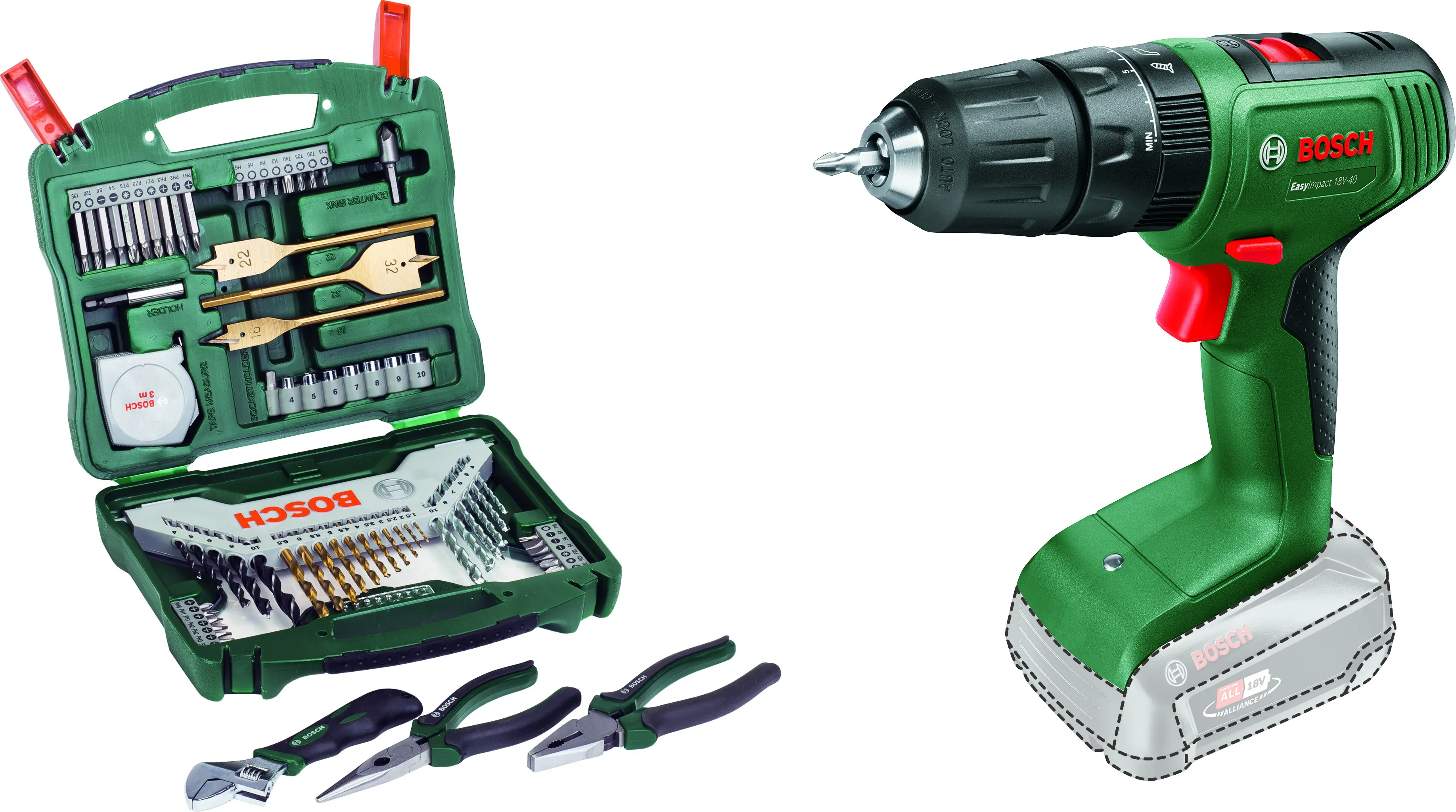 Bosch Akku-Schlagbohrschrauber EasyImpact 18V-40 Solo Bosch Akku-Schlagbohrschrauber EasyImpact 18V-40 Solo
