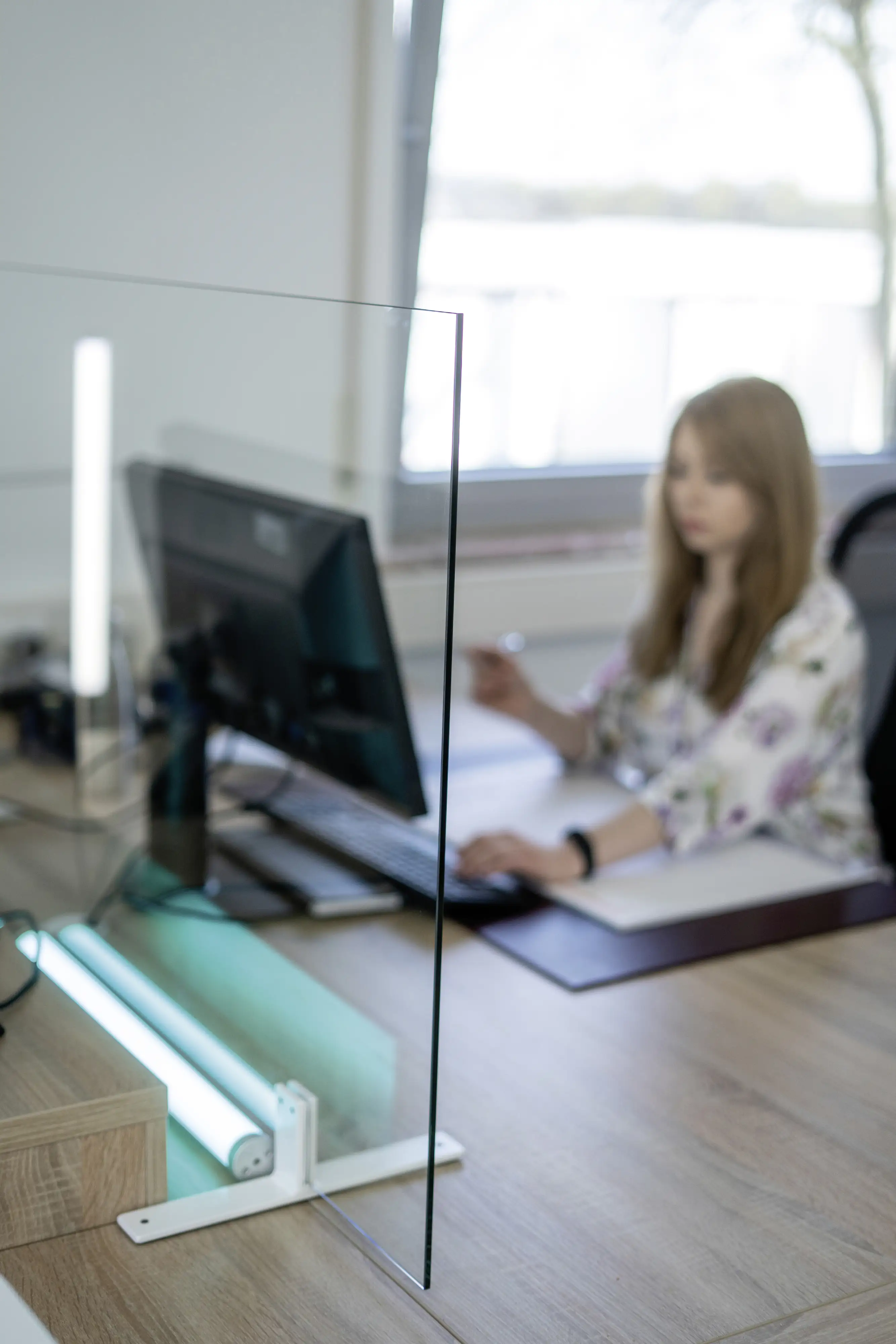 Hygiene Schutzglas Klar 6 mm ESG-Glas Breite: 1000 mm, Höhe: 500 mm