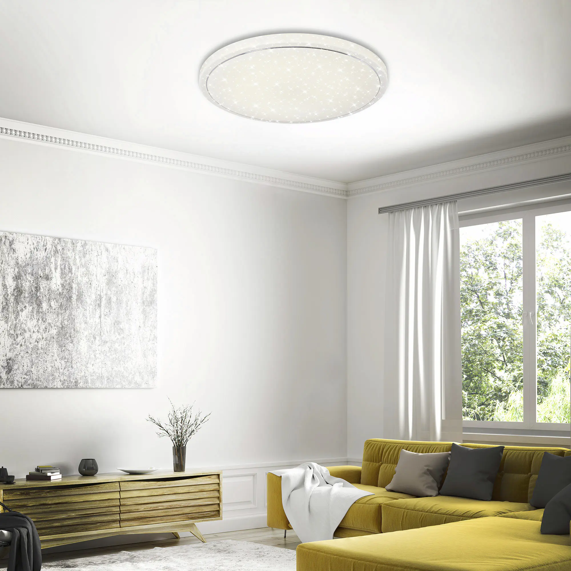 Briloner LED-Deckenleuchte Sternencover Ø 56 cm weiß CCT dimmbar