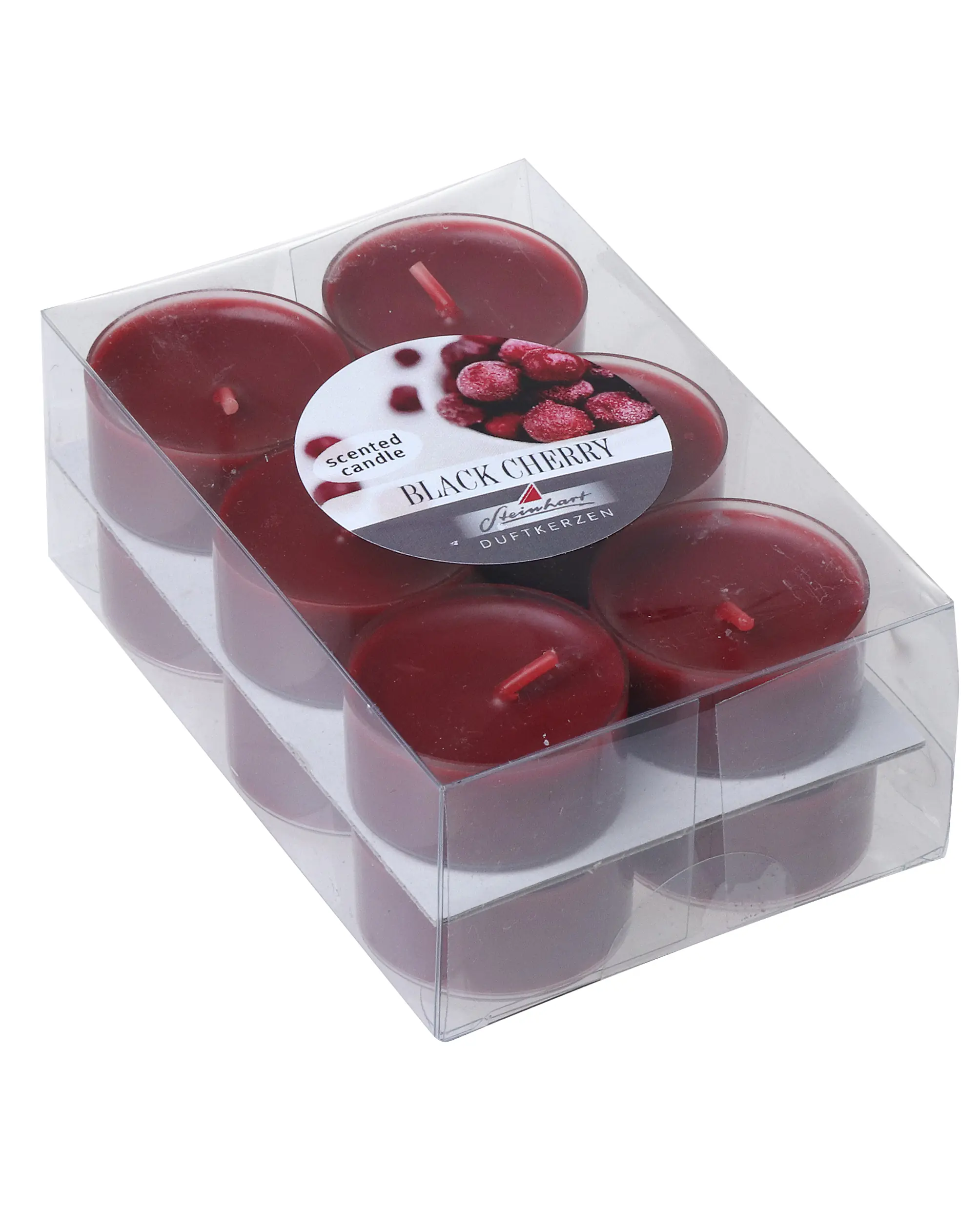 Steinhart Duftteelichter Black Cherry Ø 1,8 x 3,8 cm altrot - 12er Pack