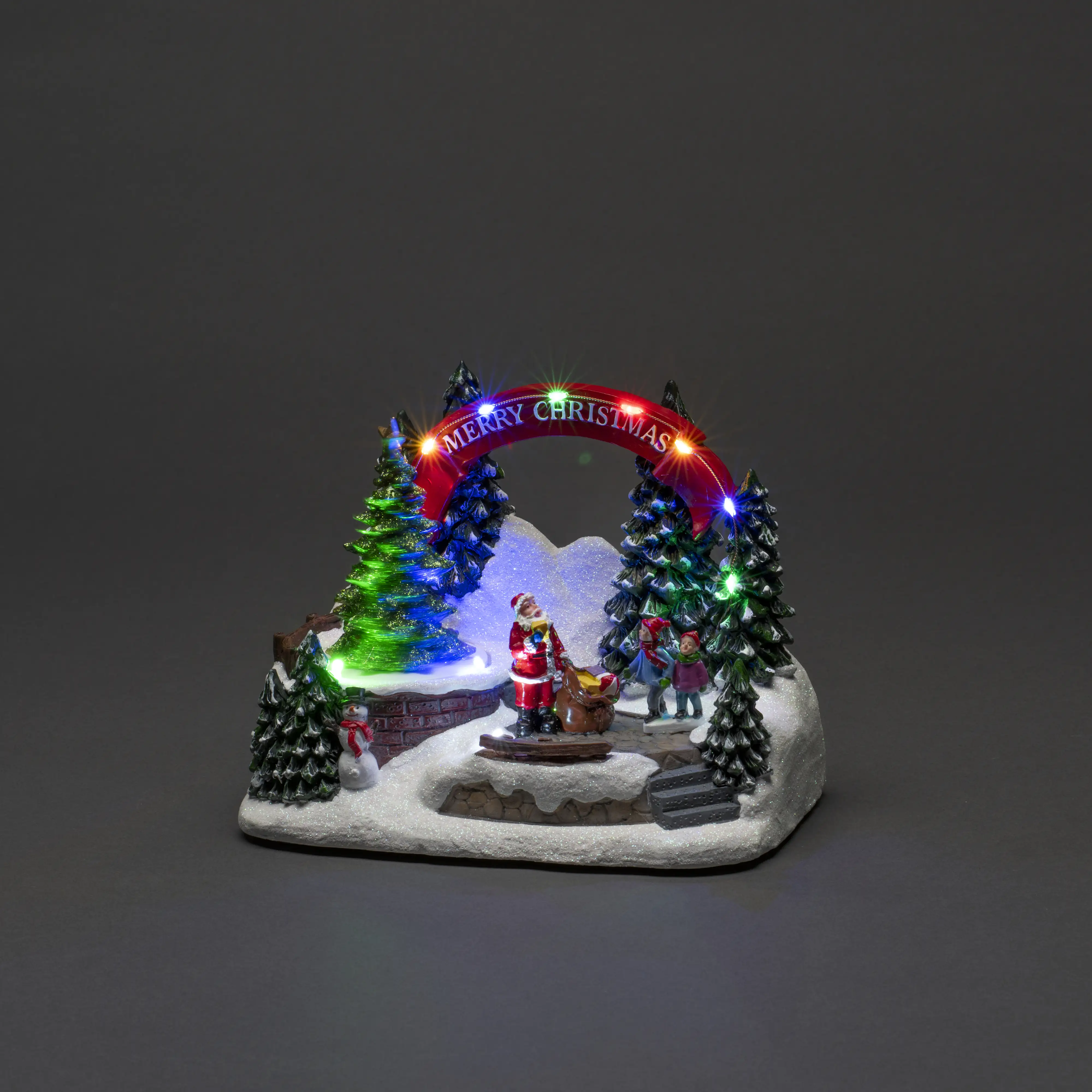 Konstsmide LED Szenerie Santa und Kinder mit Musik, 11 bunte Dioden Konstsmide LED Szenerie Santa und Kinder mit Musik, 11 bunte Dioden