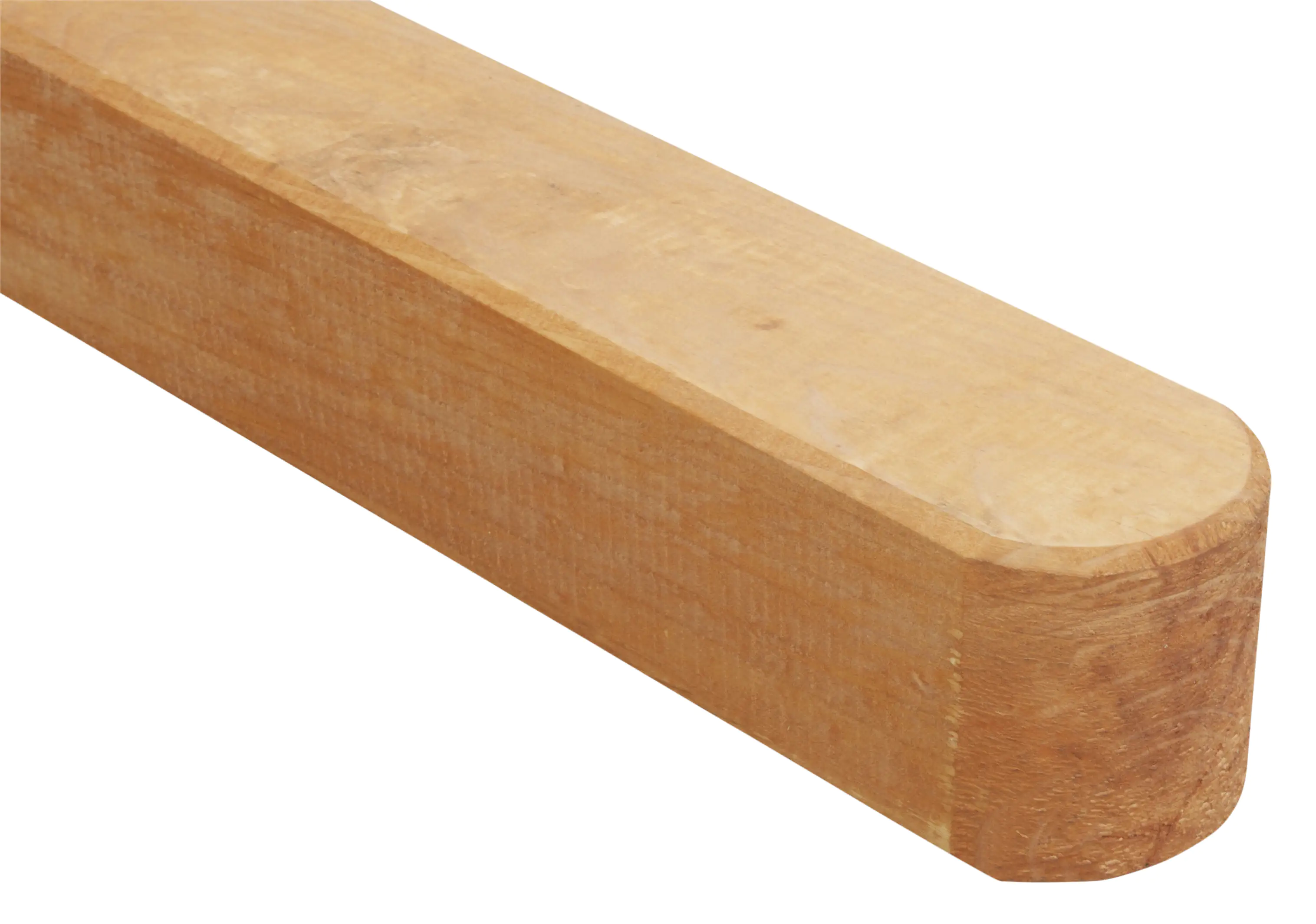 Rundkopfpfosten 90 cm, 90 x 90 mm, gelb gebeizt