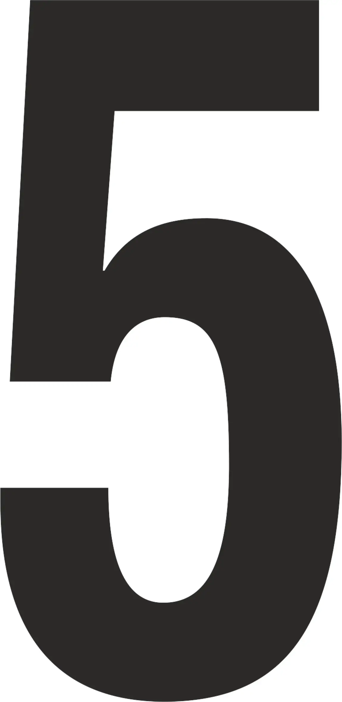 Conmetall Aufkleber Zahl 5 PVC 10 cm schwarz