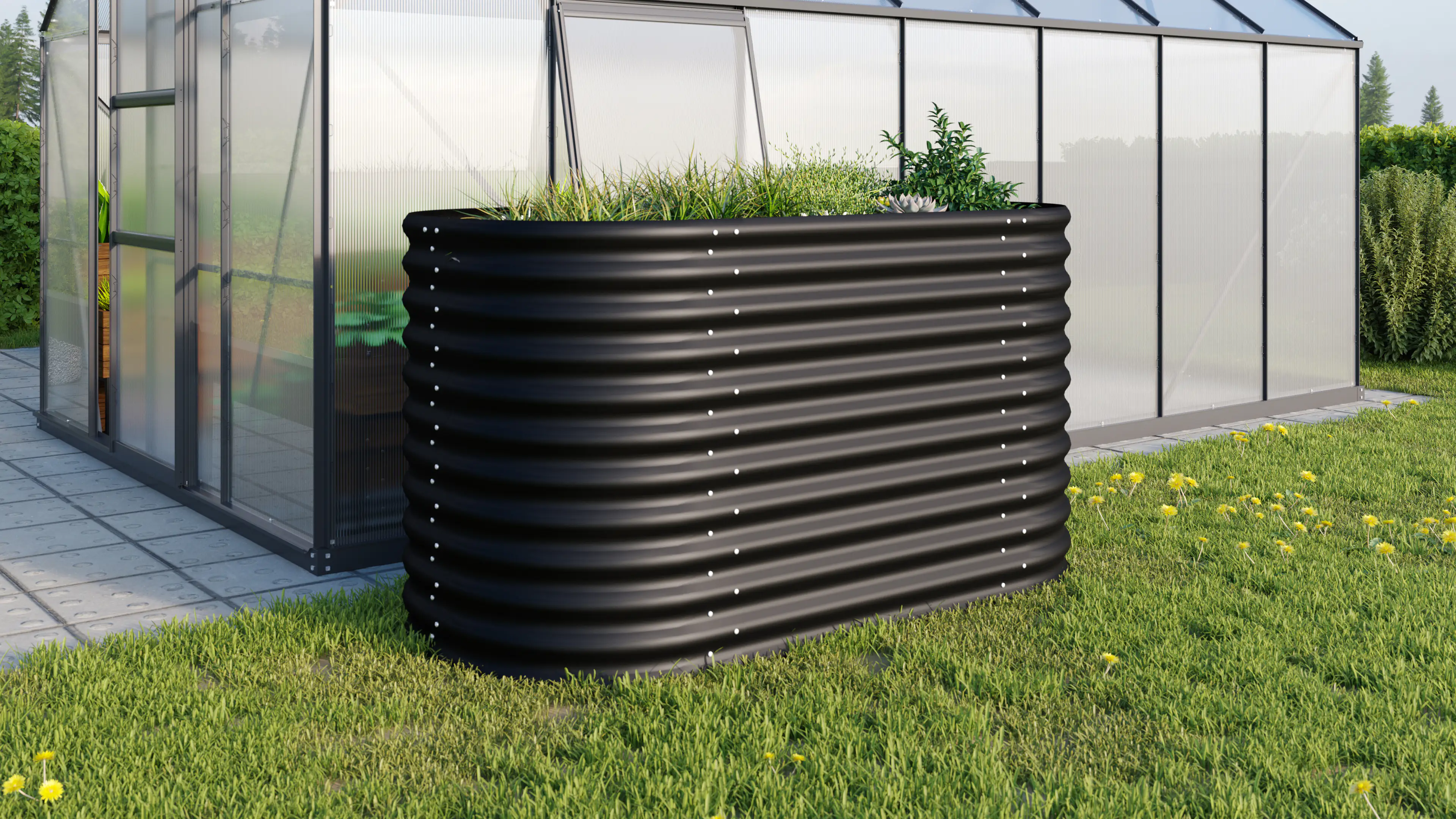 Vitavia Hochbeet Terra Basic 82 x 162 x 86 cm schwarz