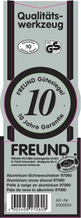 Freund Victoria Schneeschieber Alu 50 cm mit Flüsterkante