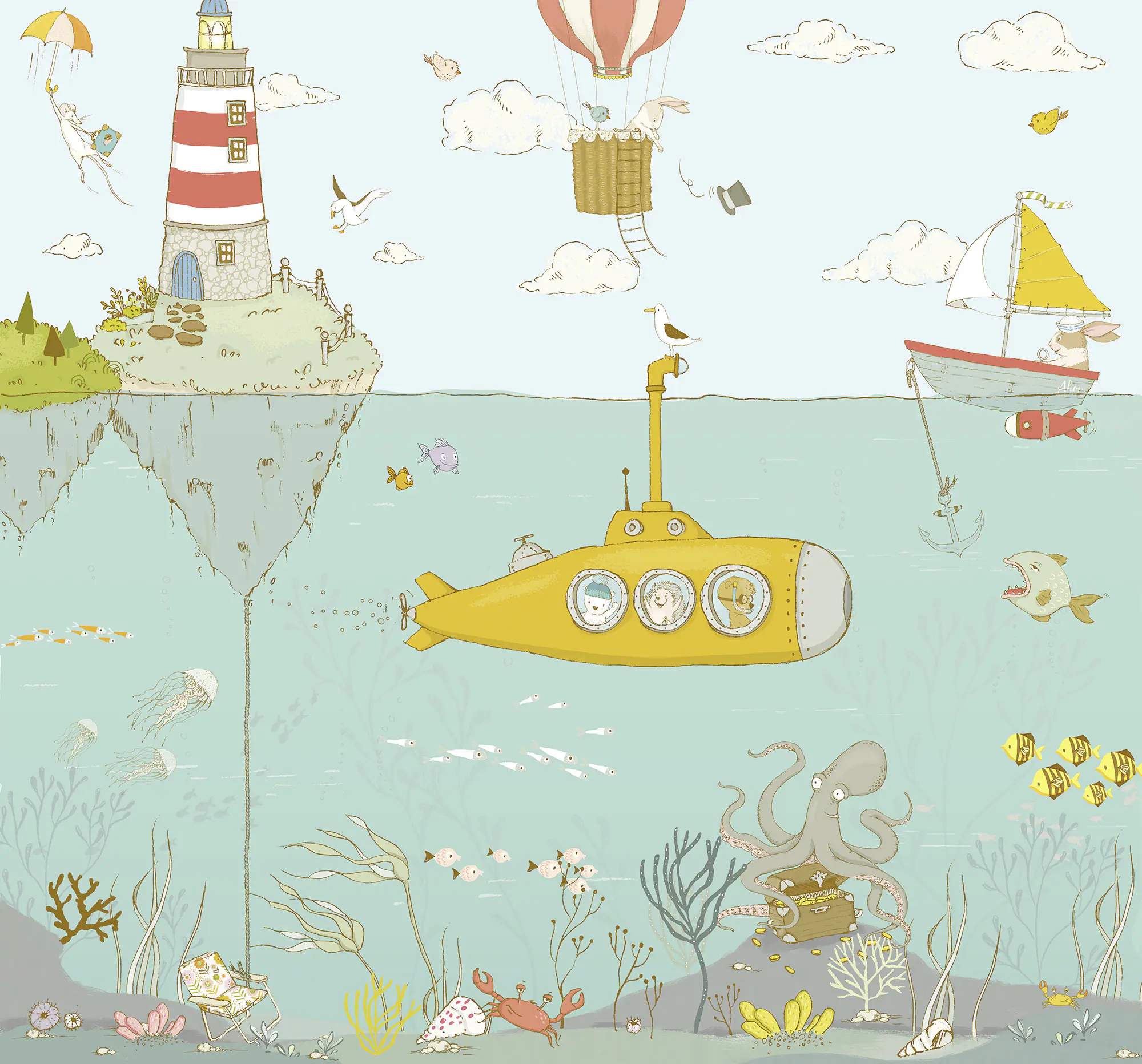 Komar Vlies Fototapete Sealife 300 x 280 cm 