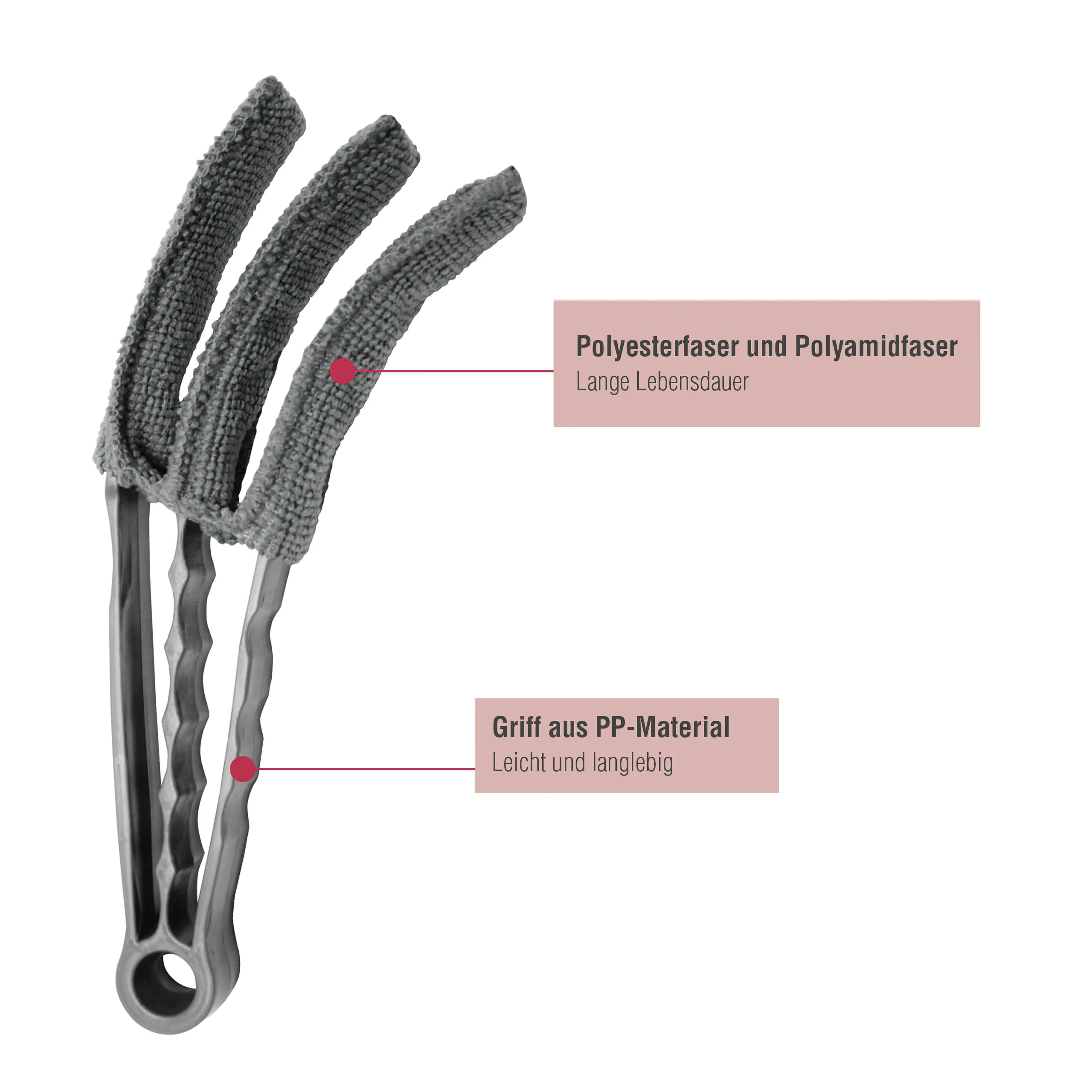 Gardinia Jalousien Reinigungsbürste grau