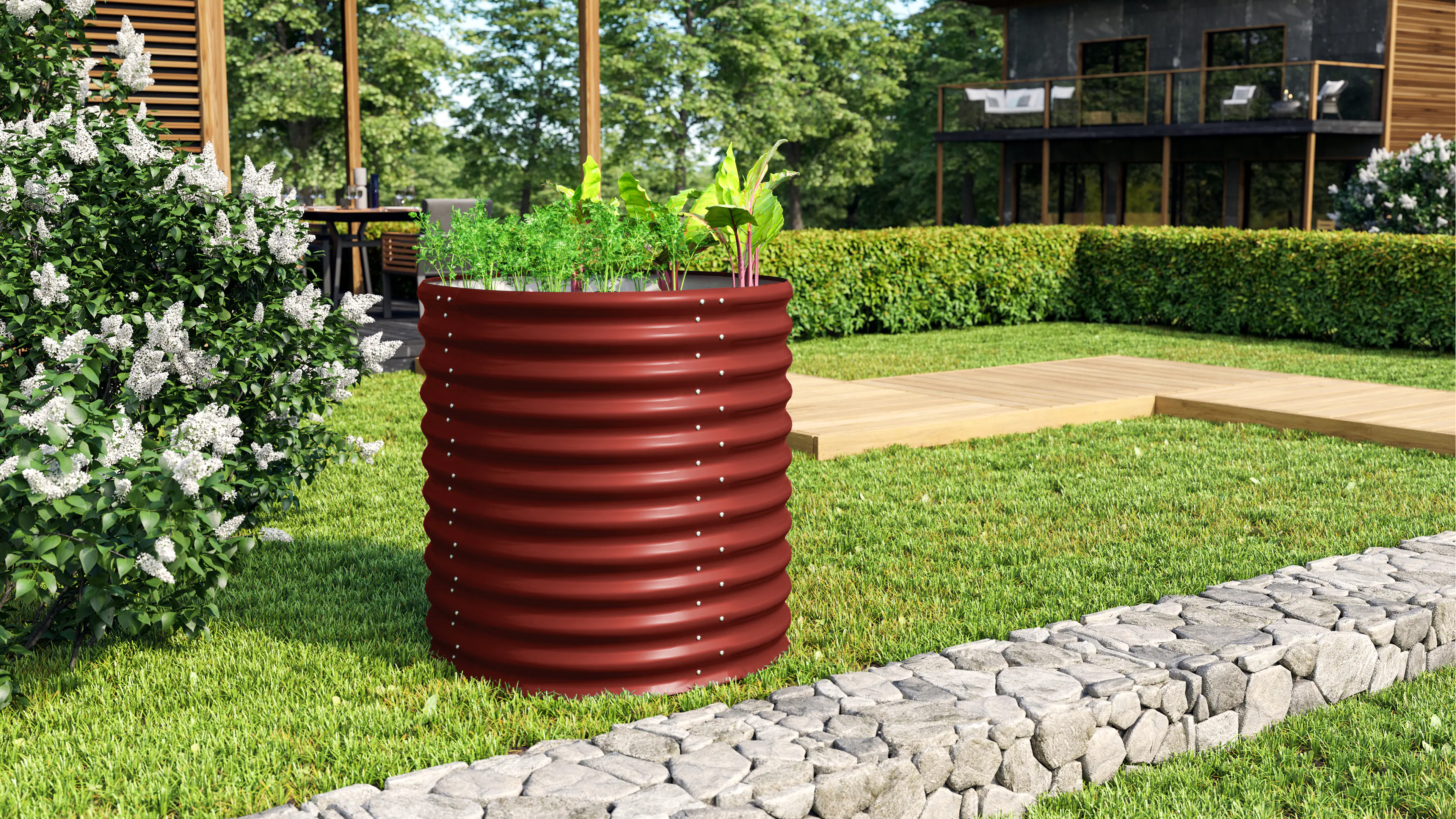 Vitavia Hochbeet Terra Rund 82 x 82 x 86 cm rubin