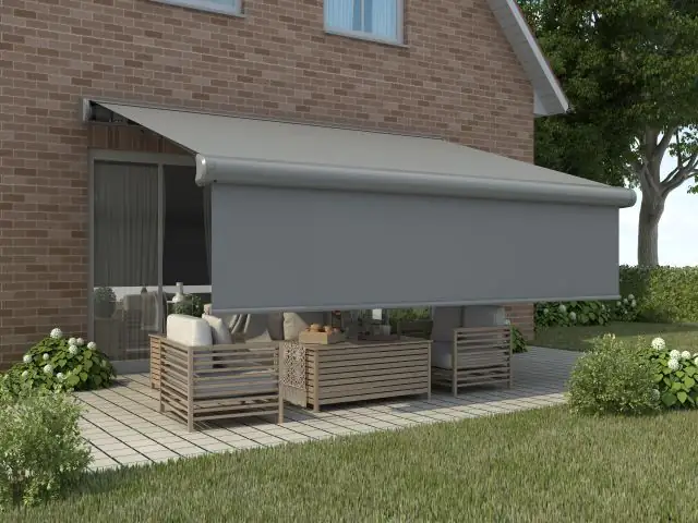 Primaster KassettenMarkise 4 x 3 m elektrisch mit Volant grau kaufen
